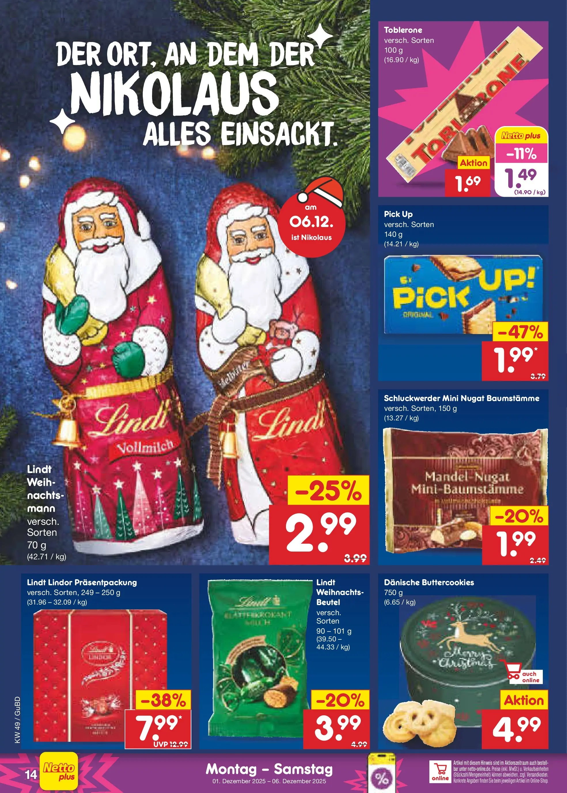 Netto Marken-Discount prospekt Glauchau	 (ab 30.11.2025) » Angebote | Seite: 14 | Produkte: Lindt