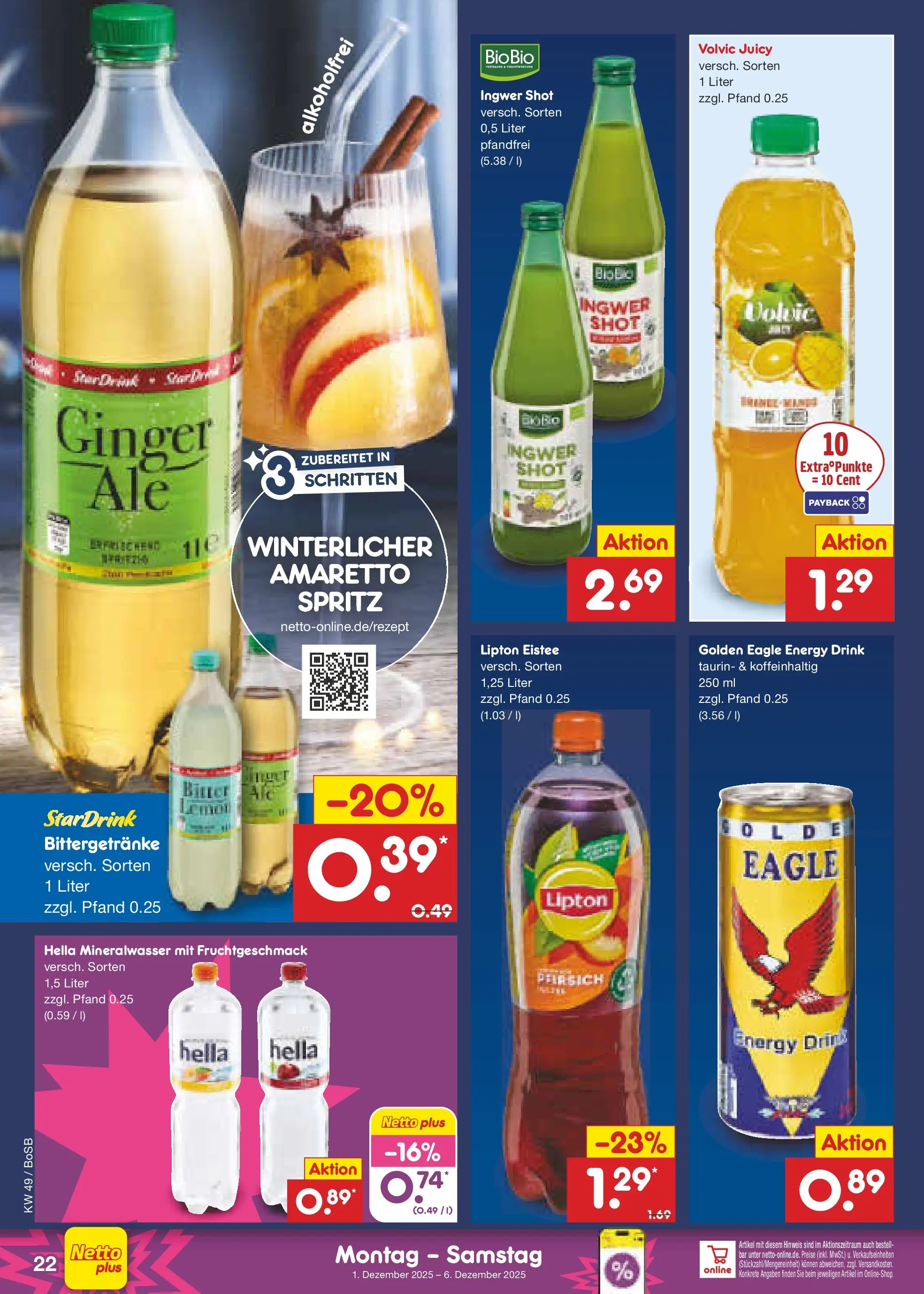 Netto Marken-Discount prospekt Stadtlohn	 (ab 01.12.2025) » Angebote | Seite: 24 | Produkte: Energy, Mineralwasser, Pfirsich, Volvic