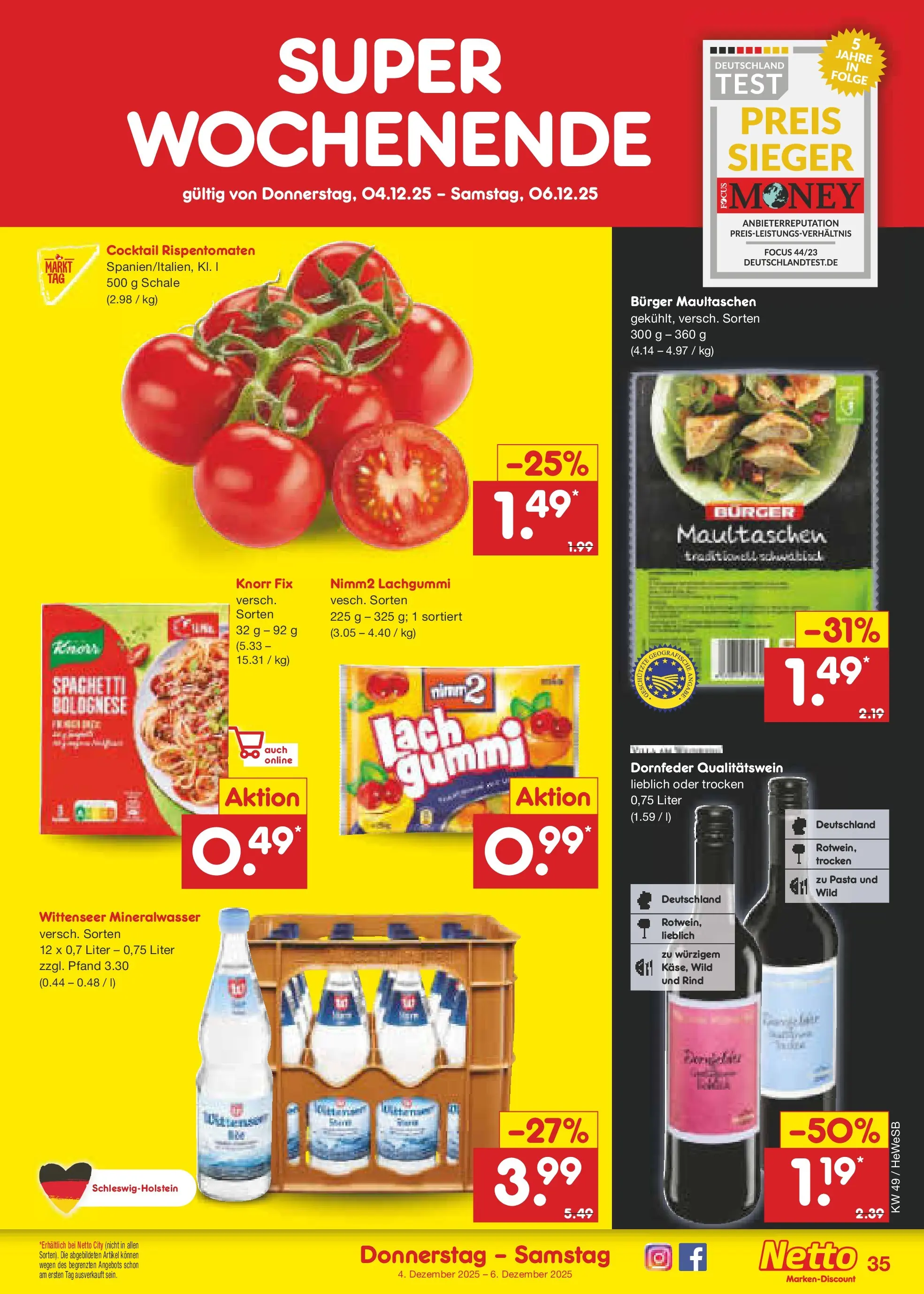 Netto Marken-Discount prospekt Brietlingen	 (ab 01.12.2025) » Angebote | Seite: 37 | Produkte: Knorr fix, Knorr, Pasta, Maultaschen