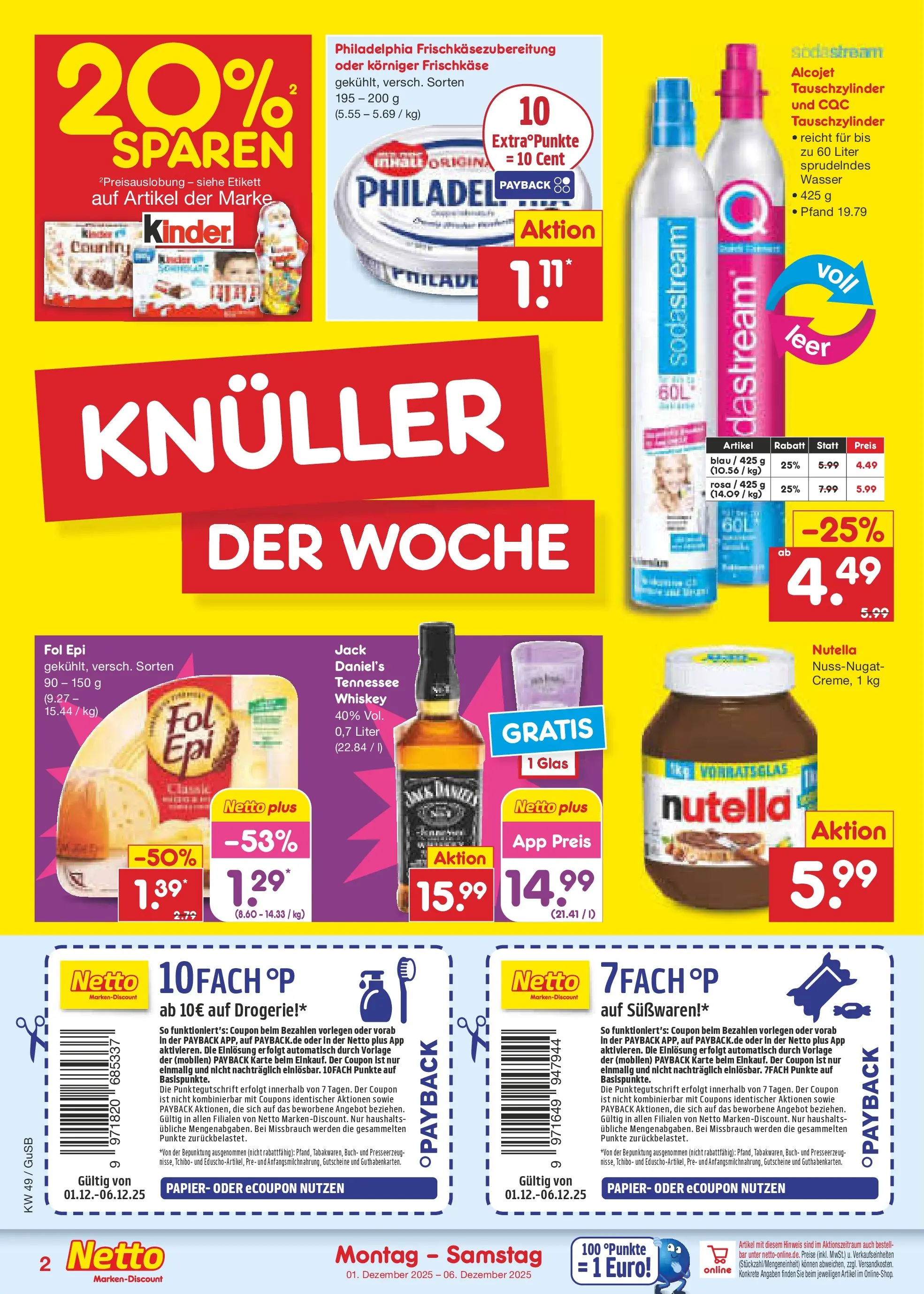Netto Marken-Discount prospekt Machern	 (ab 30.11.2025) » Angebote | Seite: 2 | Produkte: Philadelphia, Wasser, Whiskey, Frischkase