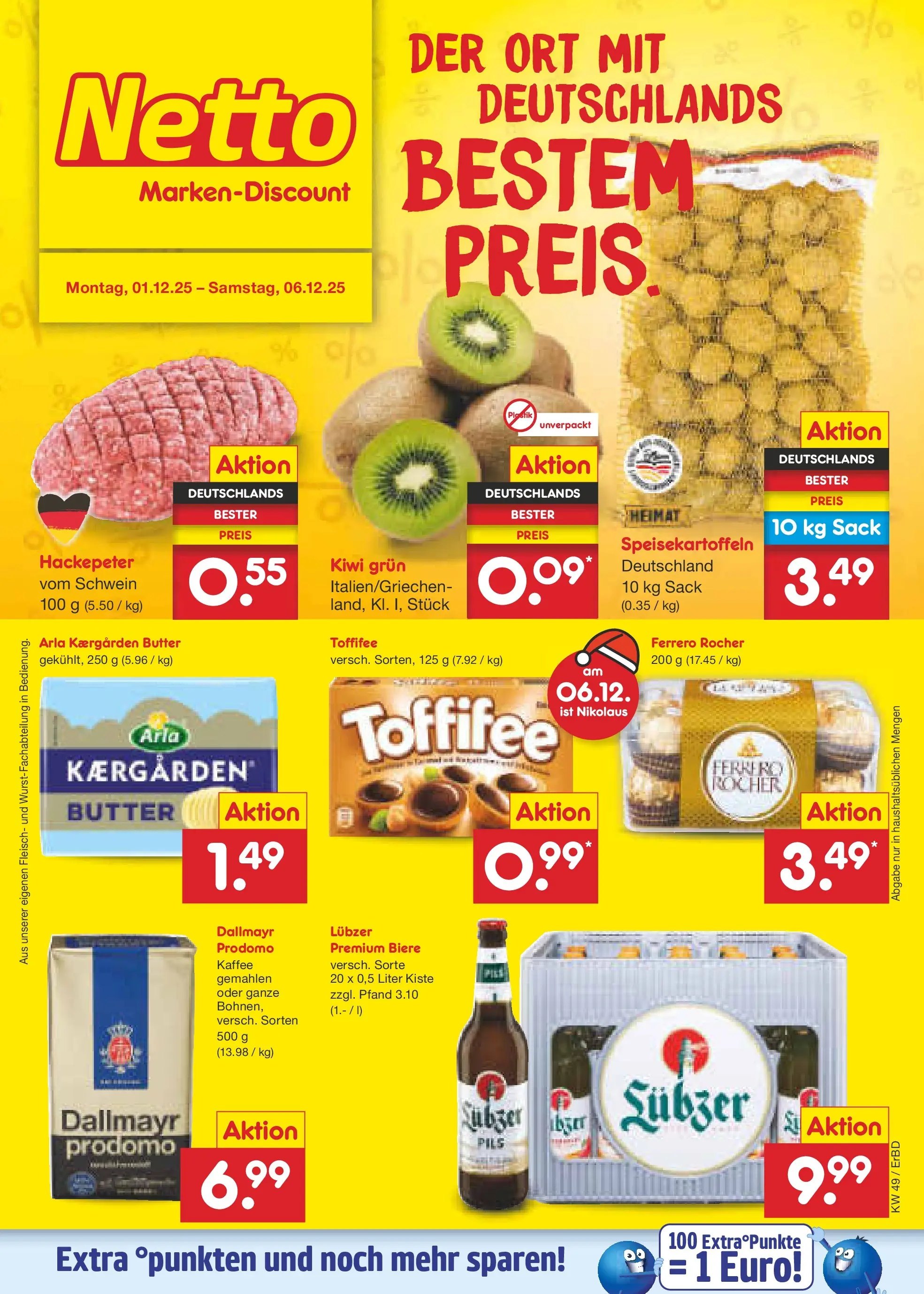 Netto Marken-Discount prospekt Jena-Lobeda	 (ab 01.12.2025) » Angebote | Seite: 1 | Produkte: Butter, Pils, Dallmayr, Kiwi