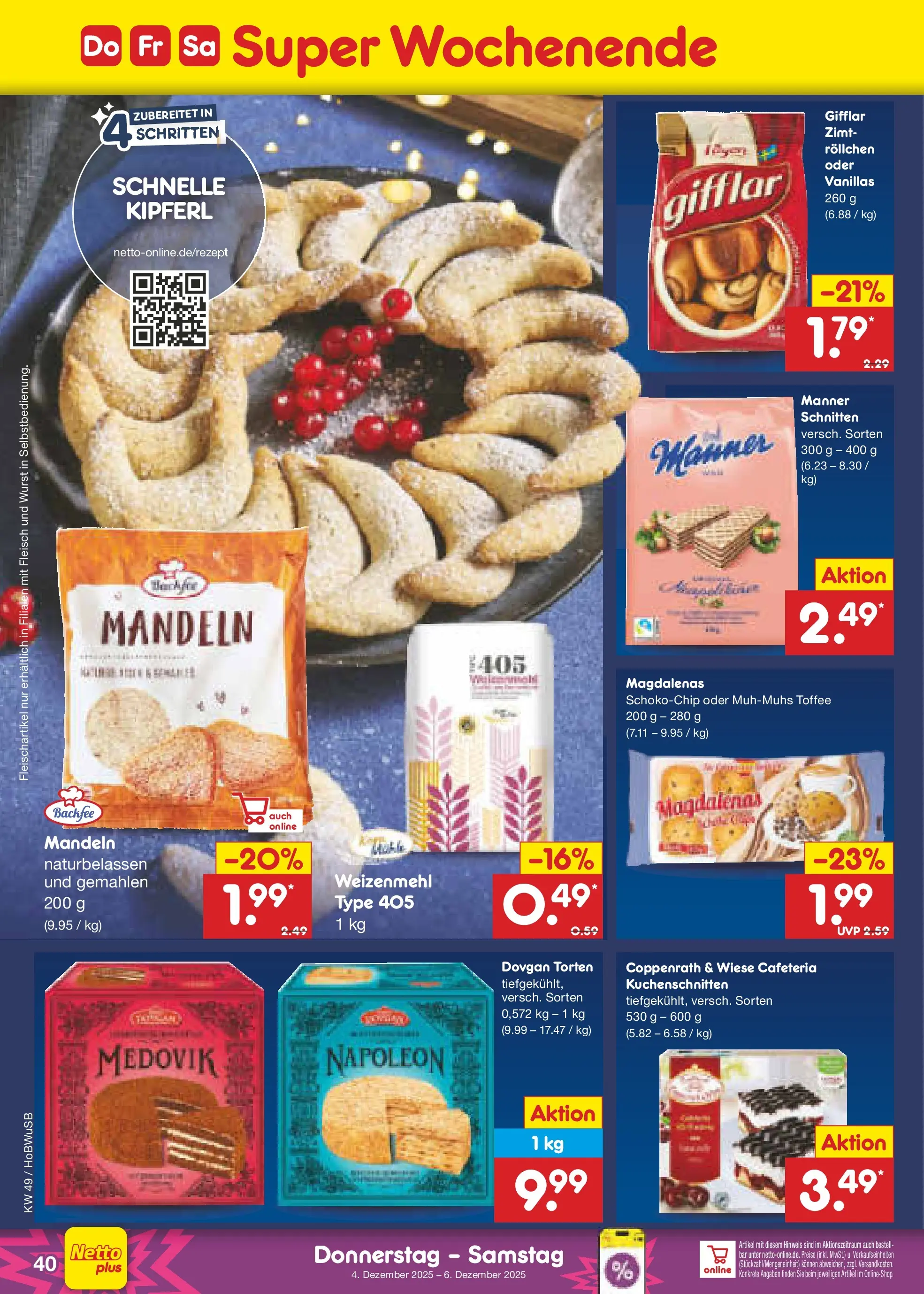 Netto Marken-Discount prospekt Bovenden	 (ab 01.12.2025) » Angebote | Seite: 42 | Produkte: Weizenmehl, Mandeln, Wurst, Fleisch