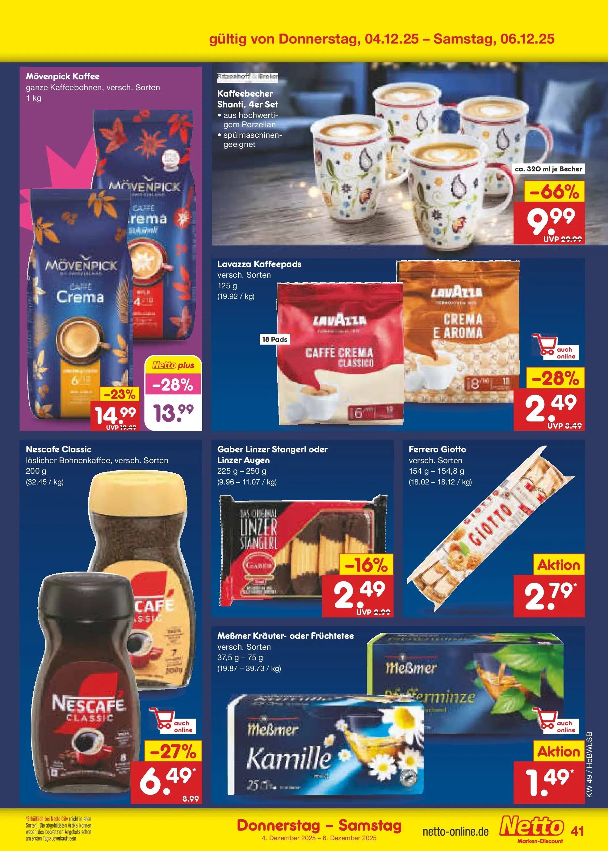 Netto Marken-Discount prospekt Bovenden	 (ab 01.12.2025) » Angebote | Seite: 43 | Produkte: Nescafe, Messmer, Nescafe classic, Movenpick kaffee