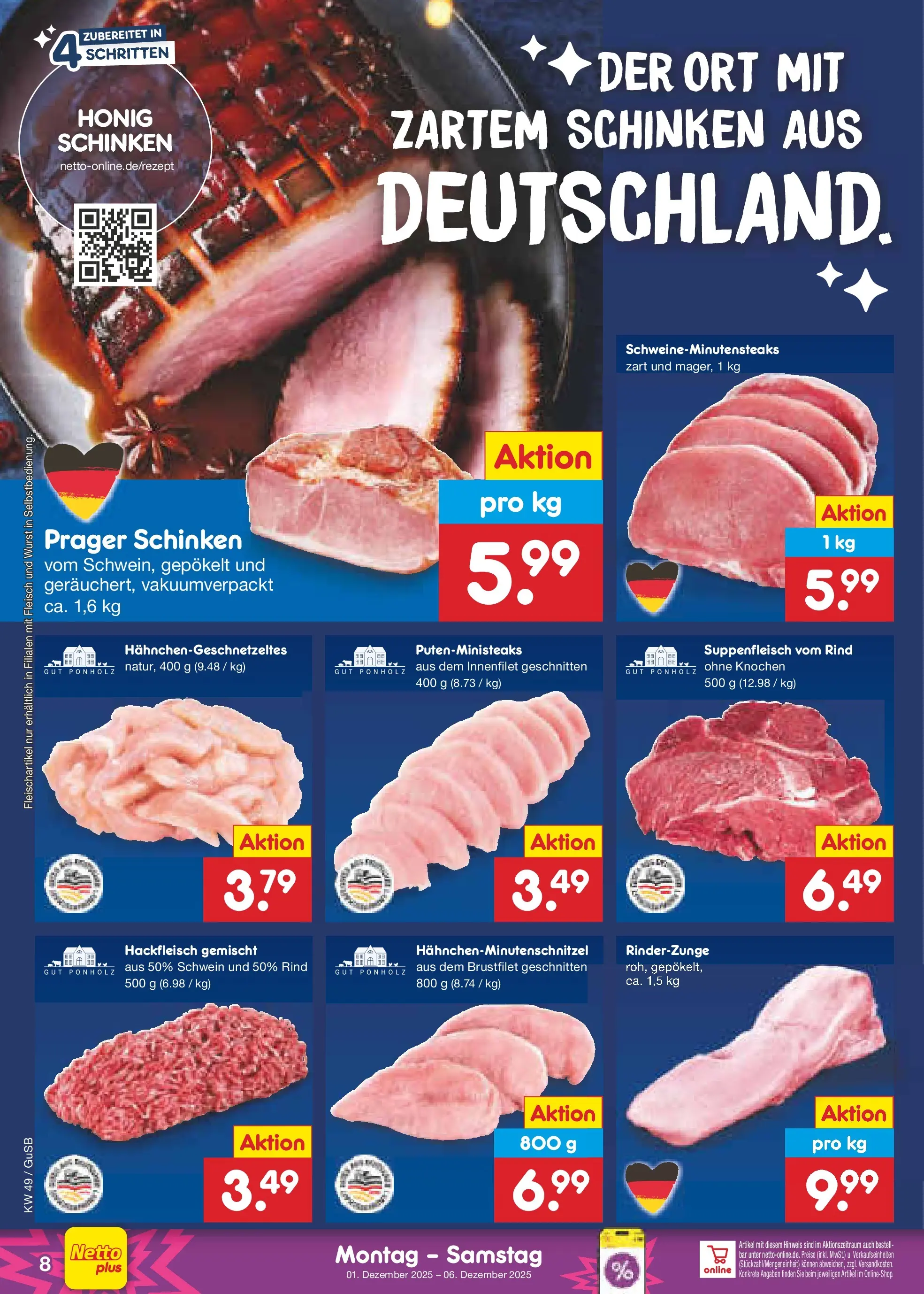 Netto Marken-Discount prospekt Machern	 (ab 30.11.2025) » Angebote | Seite: 8 | Produkte: Suppenfleisch, Wurst, Schinken, Fleisch