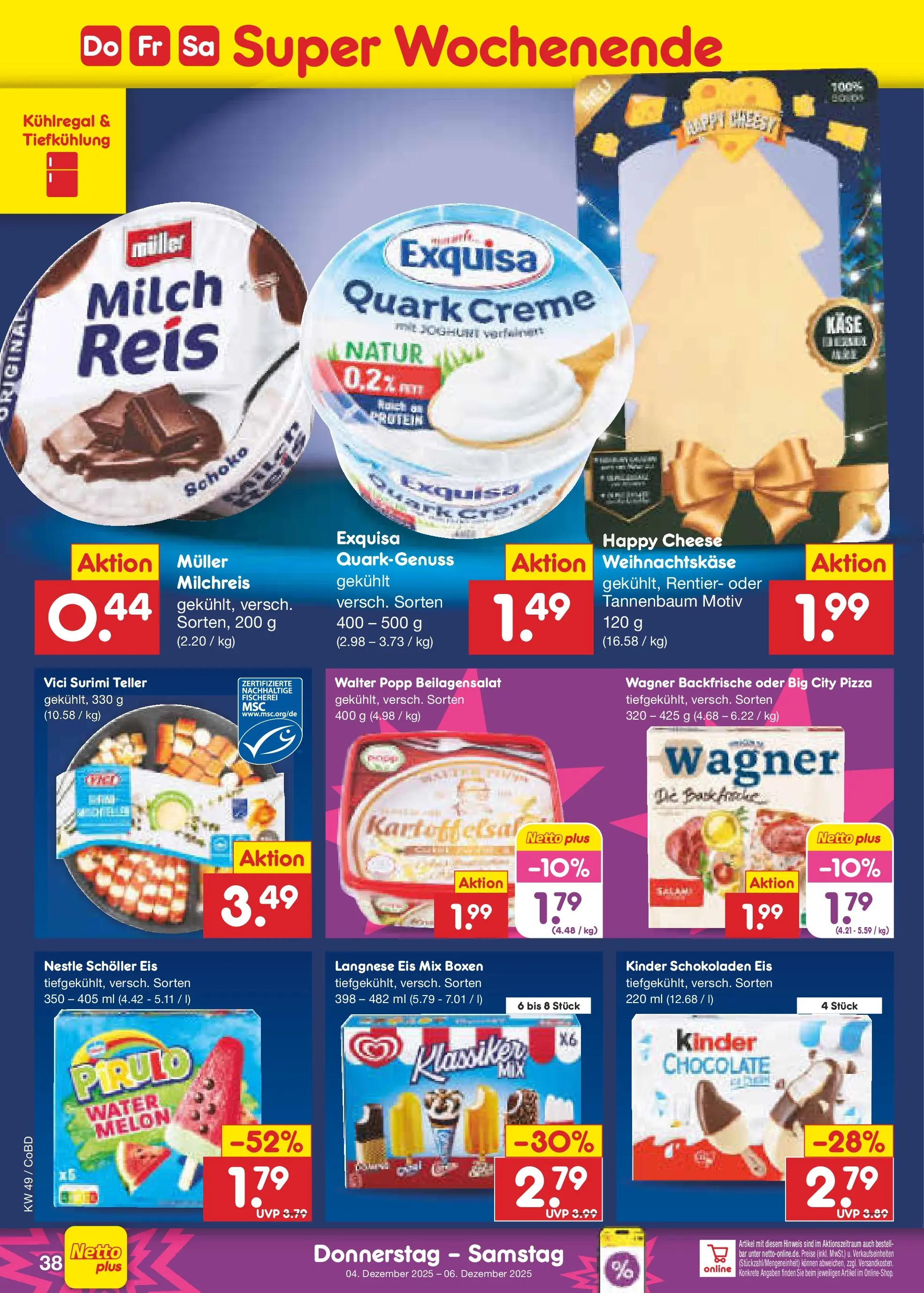 Netto Marken-Discount prospekt Delitzsch	 (ab 01.12.2025) » Angebote | Seite: 40 | Produkte: Langnese, Quark, Joghurt, Exquisa