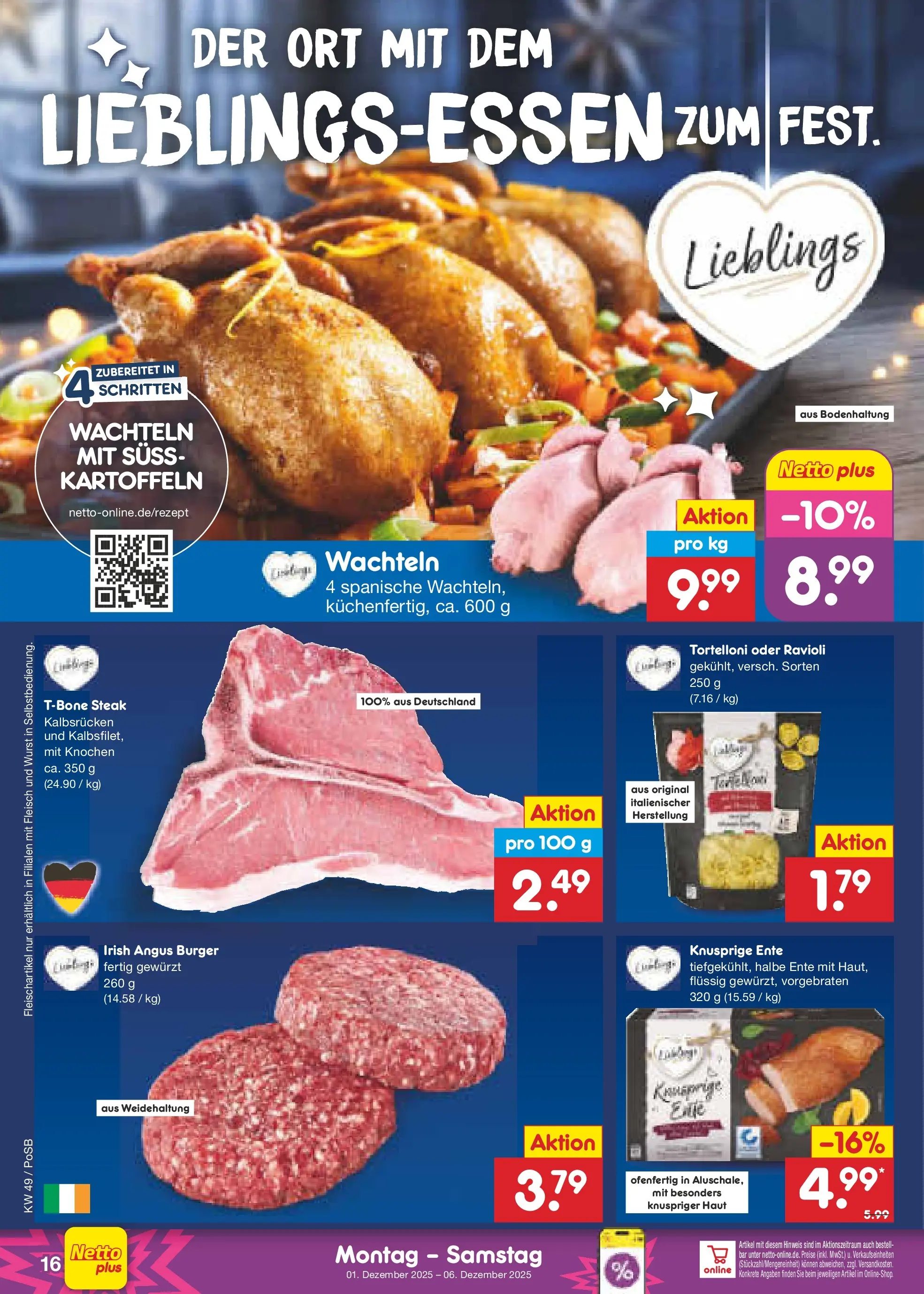 Netto Marken-Discount prospekt Regensburg	 (ab 01.12.2025) » Angebote | Seite: 18 | Produkte: Kartoffeln, Wurst, Fleisch, Ente