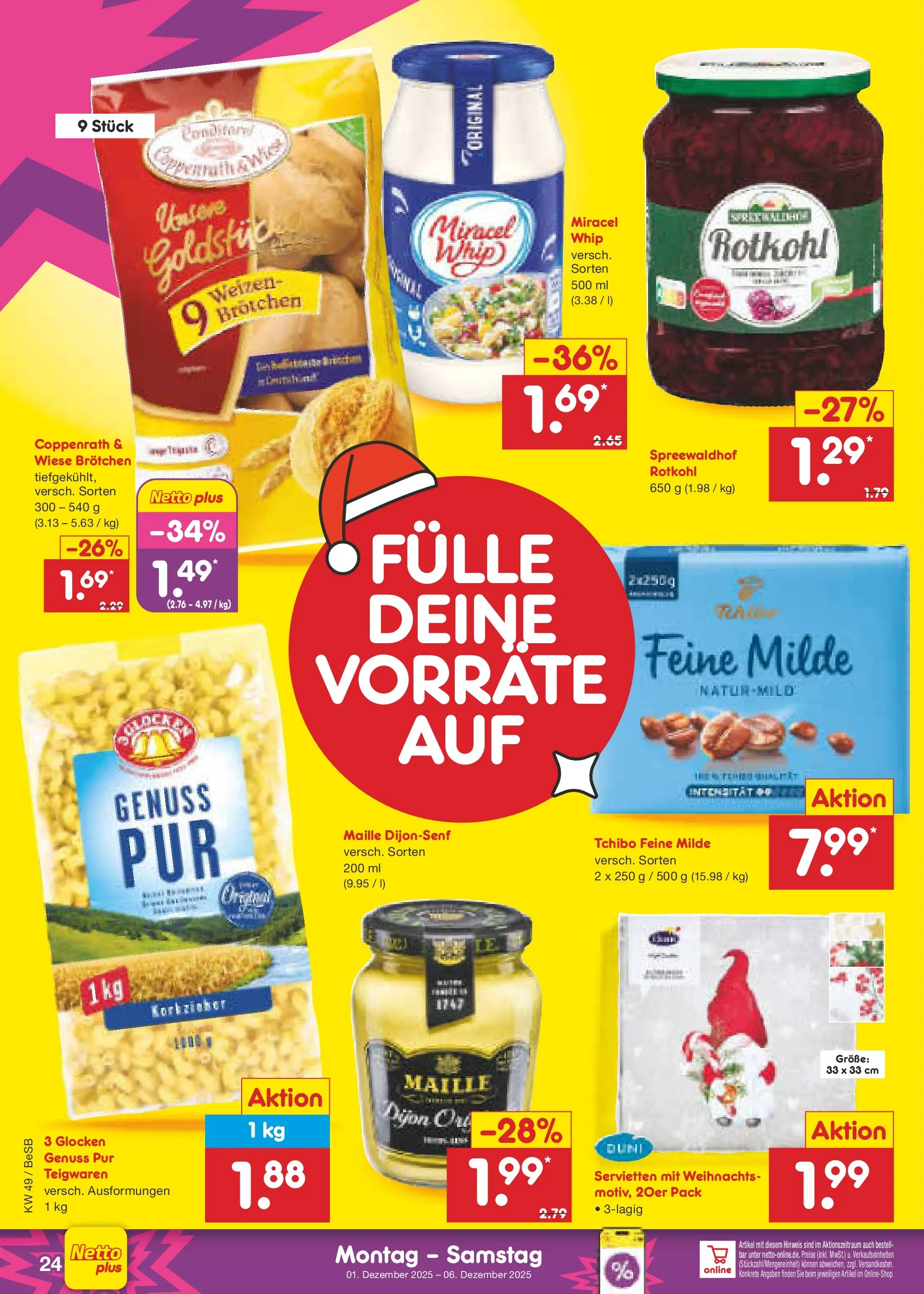 Netto Marken-Discount prospekt Berlin-Spandau	 (ab 01.12.2025) » Angebote | Seite: 26 | Produkte: Rotkohl