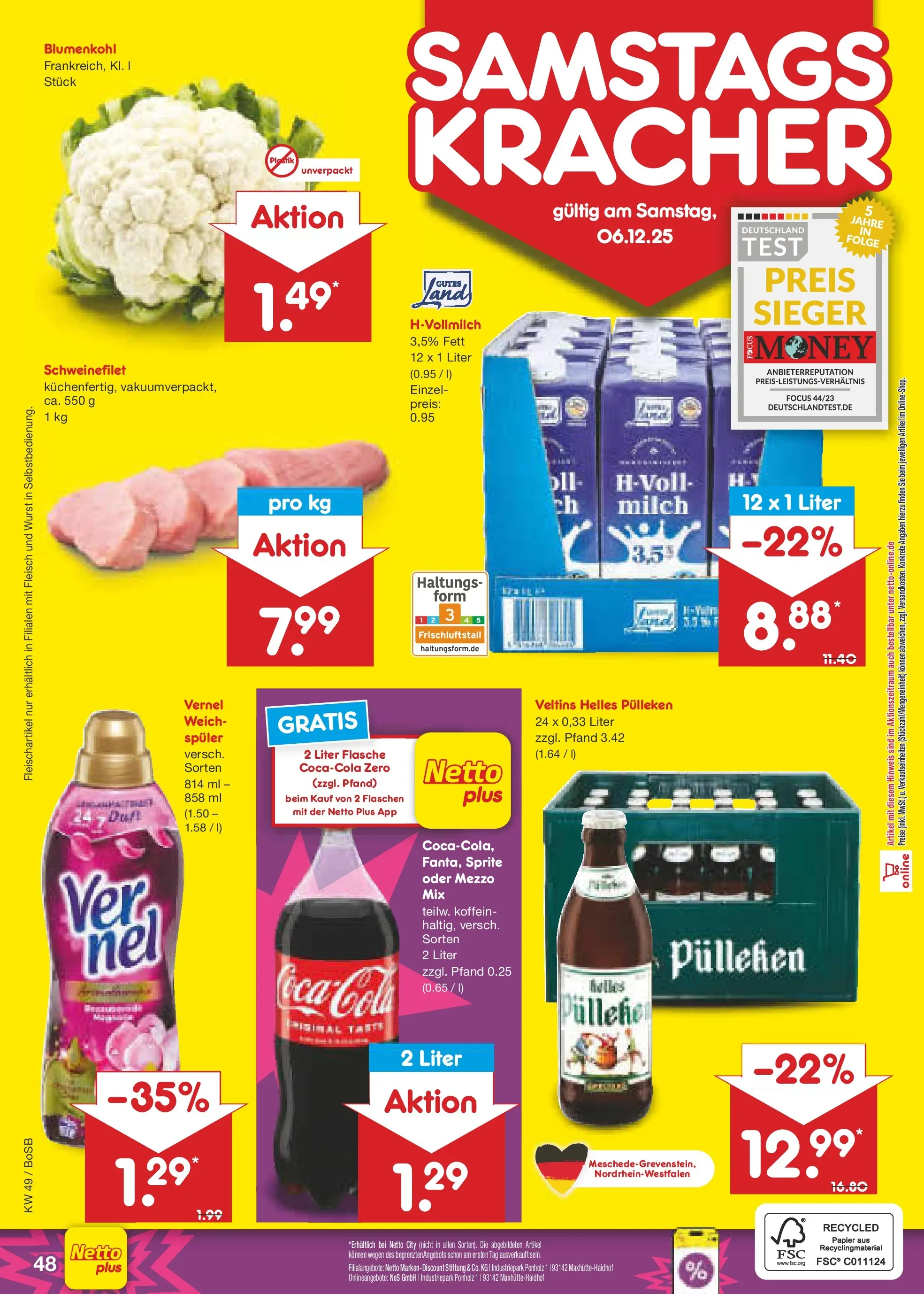 Netto Marken-Discount prospekt Stadtlohn	 (ab 01.12.2025) » Angebote | Seite: 51 | Produkte: Sprite, Fleisch, Veltins, Vernel