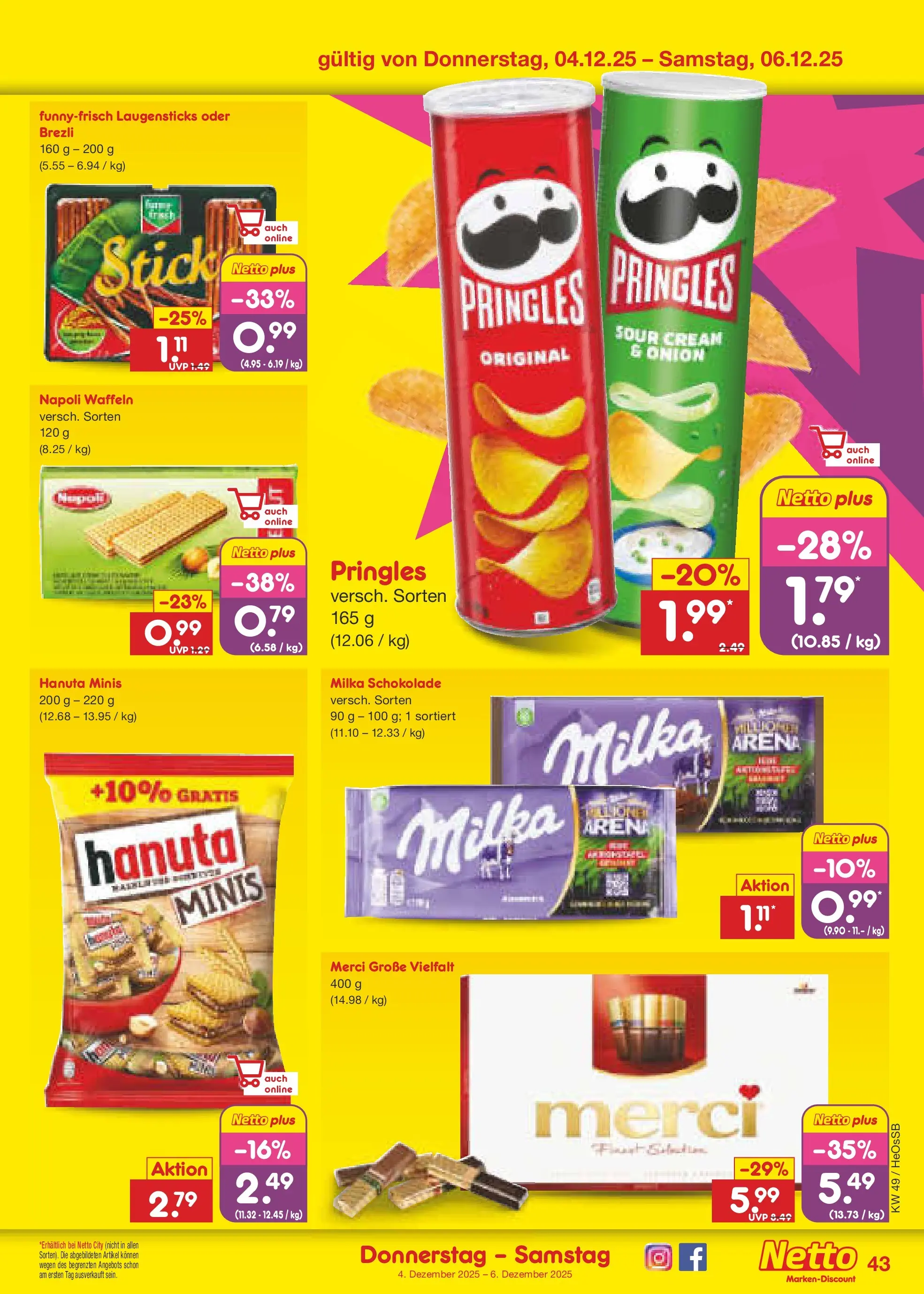 Netto Marken-Discount prospekt Kröpelin	 (ab 01.12.2025) » Angebote | Seite: 46 | Produkte: Merci, Schokolade, Milka, Waffeln