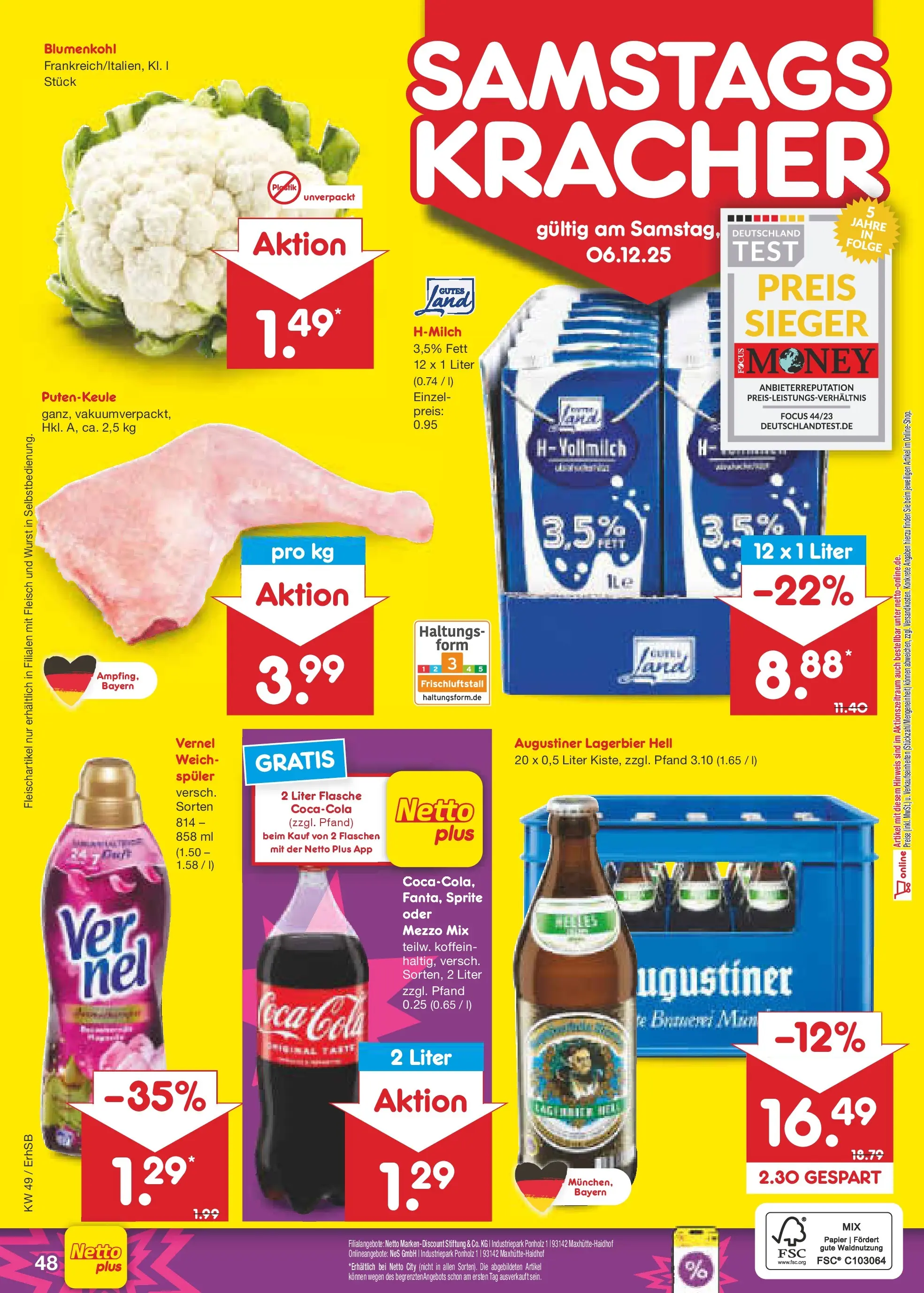 Netto Marken-Discount prospekt Metten	 (ab 01.12.2025) » Angebote | Seite: 51 | Produkte: Mezzo mix, Sprite, Fleisch, Vernel