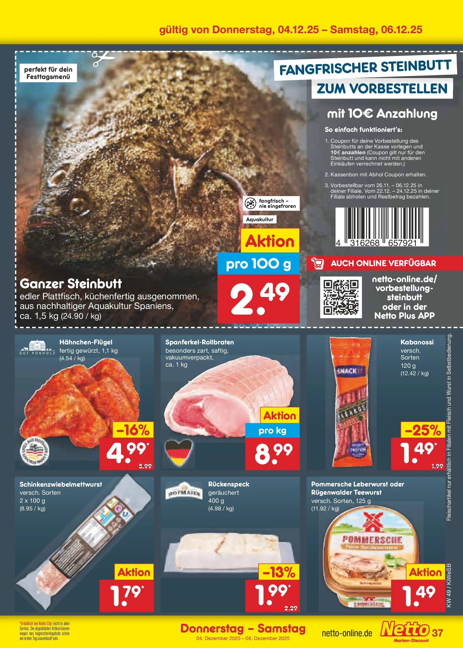 Netto Marken-Discount prospekt Bad Friedrichshall	 (ab 01.12.2025) » Angebote | Seite: 39 | Produkte: Wurst, Fleisch