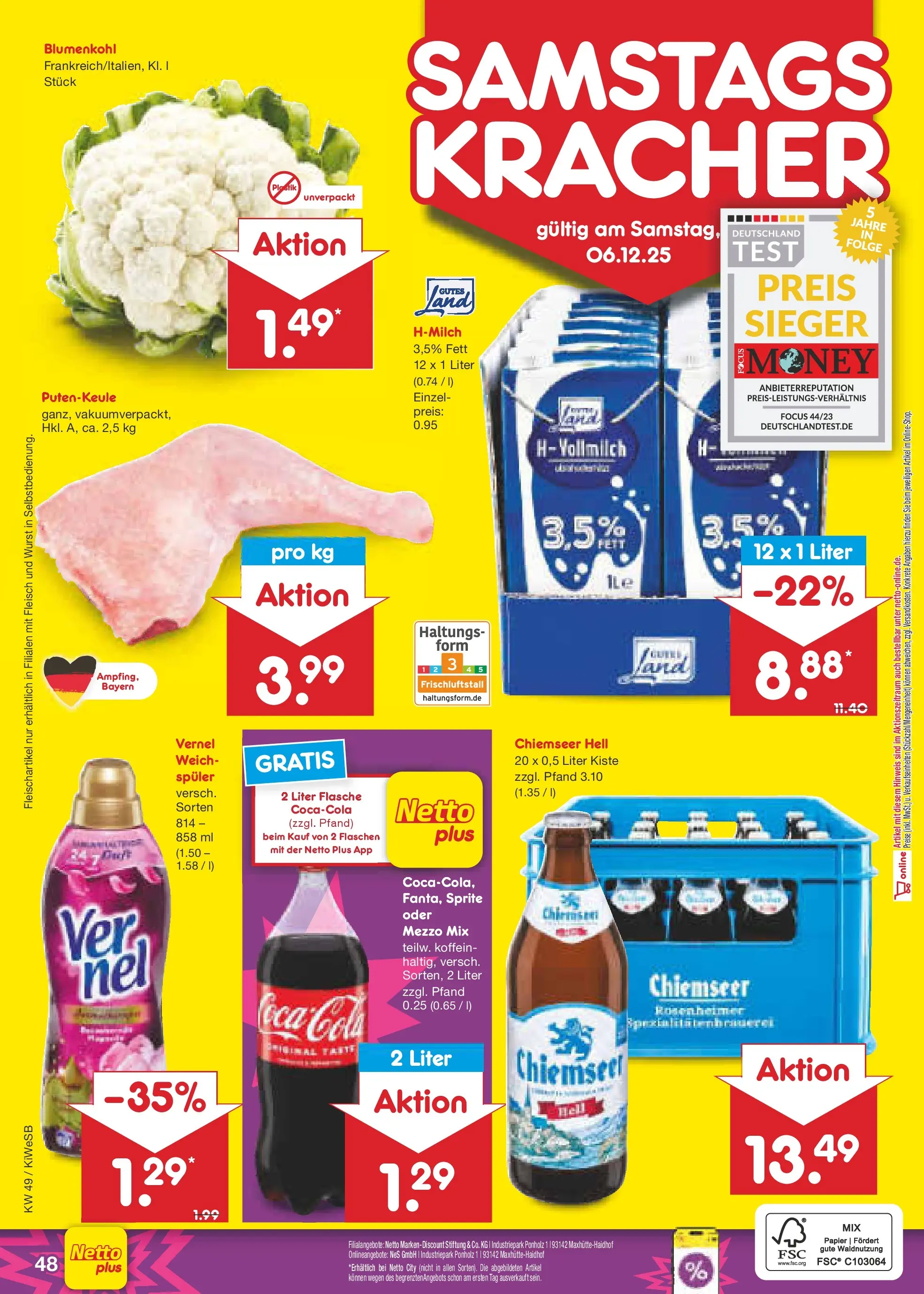 Netto Marken-Discount prospekt Bad Friedrichshall	 (ab 01.12.2025) » Angebote | Seite: 51 | Produkte: Mezzo mix, Cola, Fleisch, Vernel