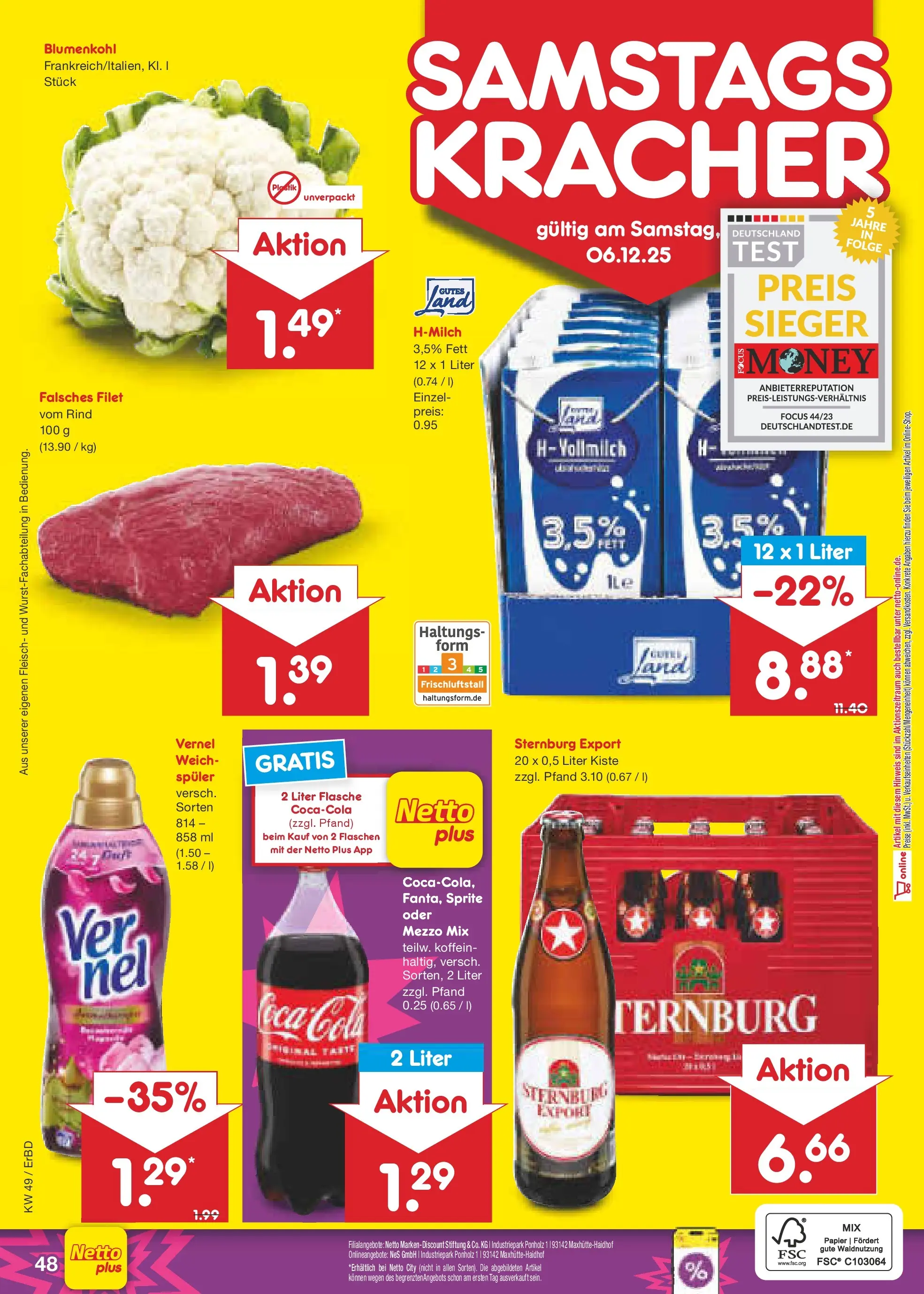 Netto Marken-Discount prospekt Jena-Lobeda	 (ab 01.12.2025) » Angebote | Seite: 51 | Produkte: Mezzo mix, Sprite, Cola, Fleisch