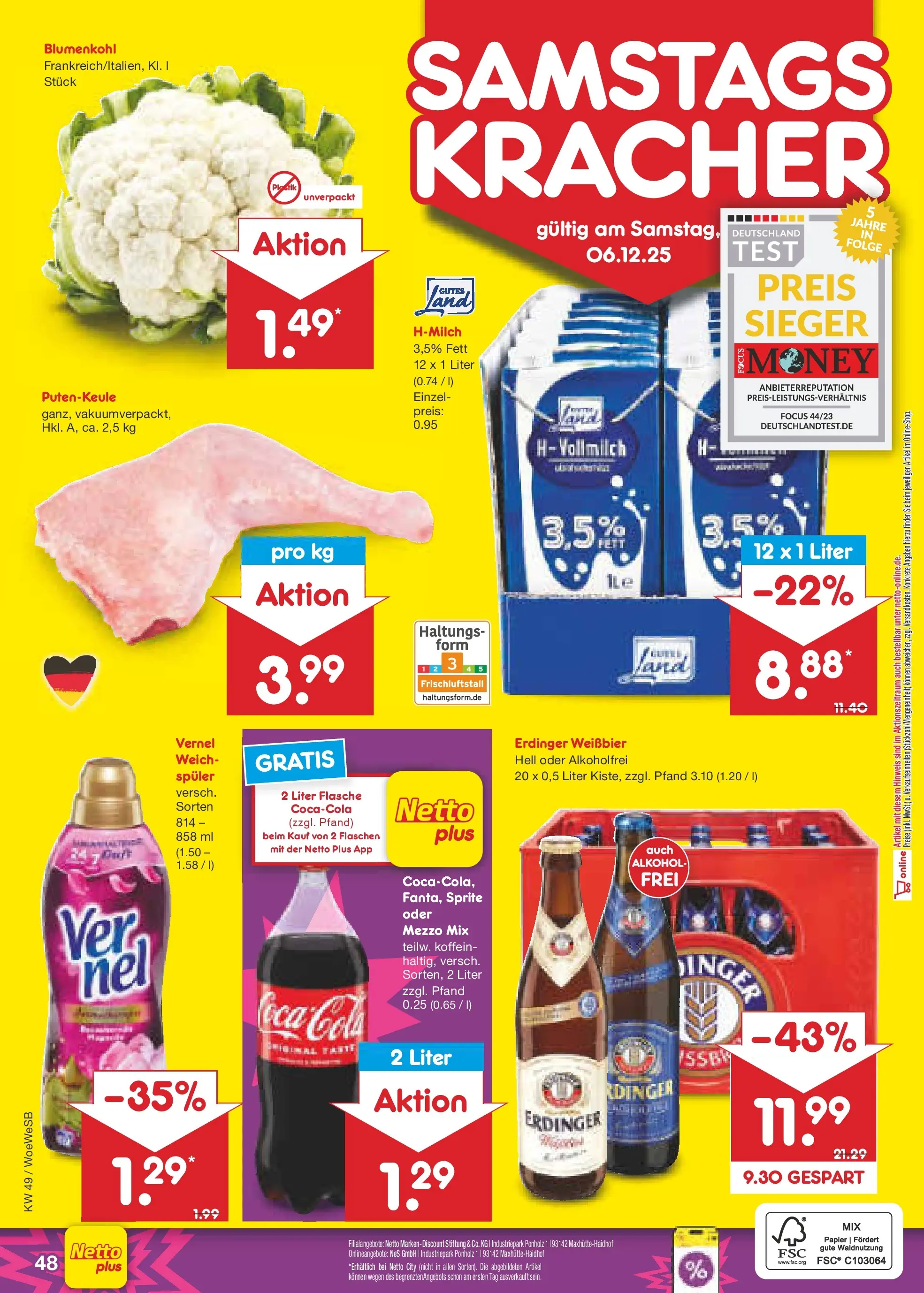Netto Marken-Discount prospekt Katzweiler	 (ab 30.11.2025) » Angebote | Seite: 51 | Produkte: Coca cola, Sprite, Oder mezzo mix, Vernel