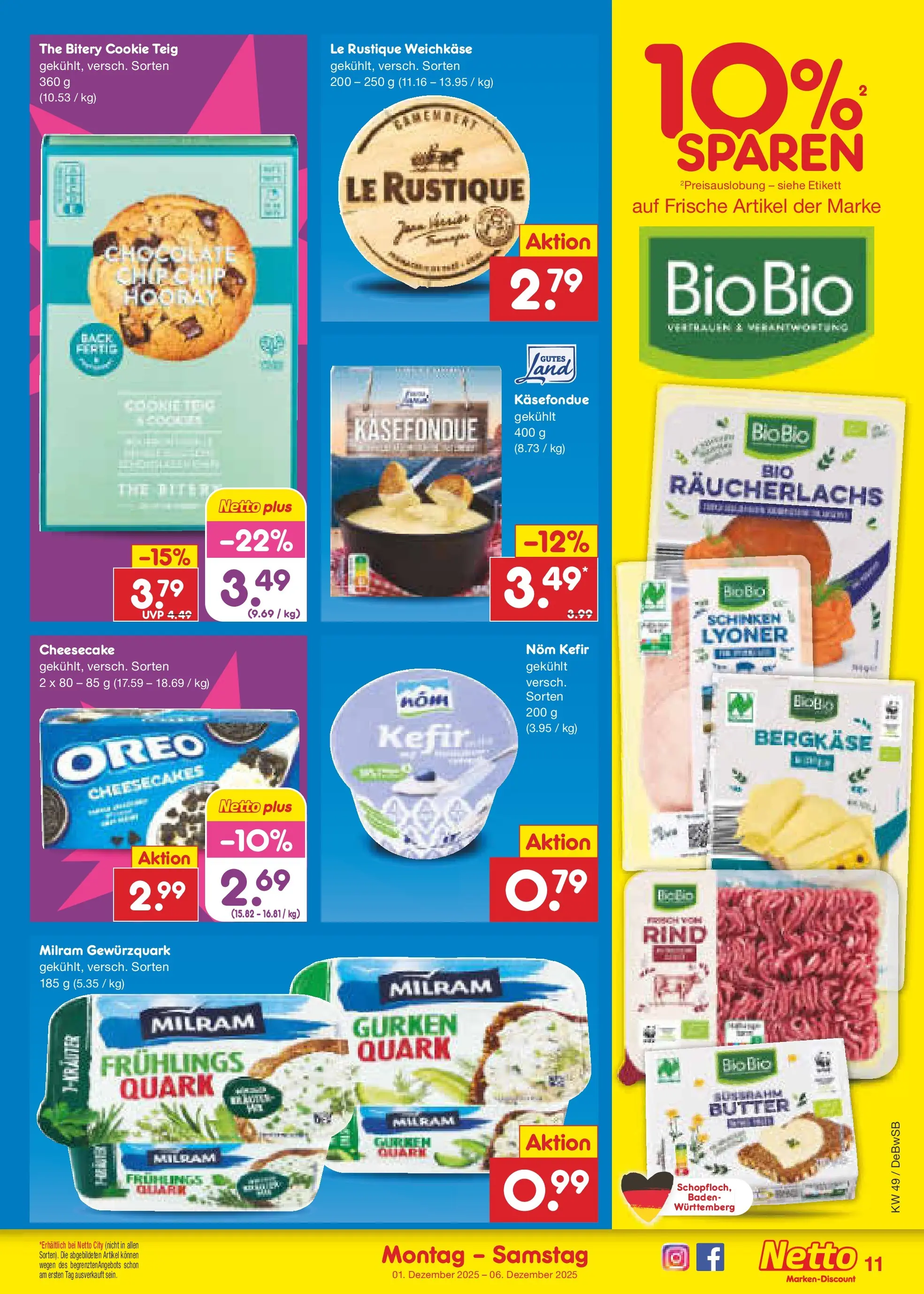 Netto Marken-Discount prospekt Waiblingen-Bittenfeld (ab 30.11.2025) » Angebote | Seite: 11 | Produkte: Kefir, Räucherlachs, Milram, Gurken Netto Marken-Discount prospekt Waiblingen-Bittenfeld (ab 30.11.2025) » Angebote | Seite: 11 | Produkte: Kefir, Räucherlachs, Milram, Gurken