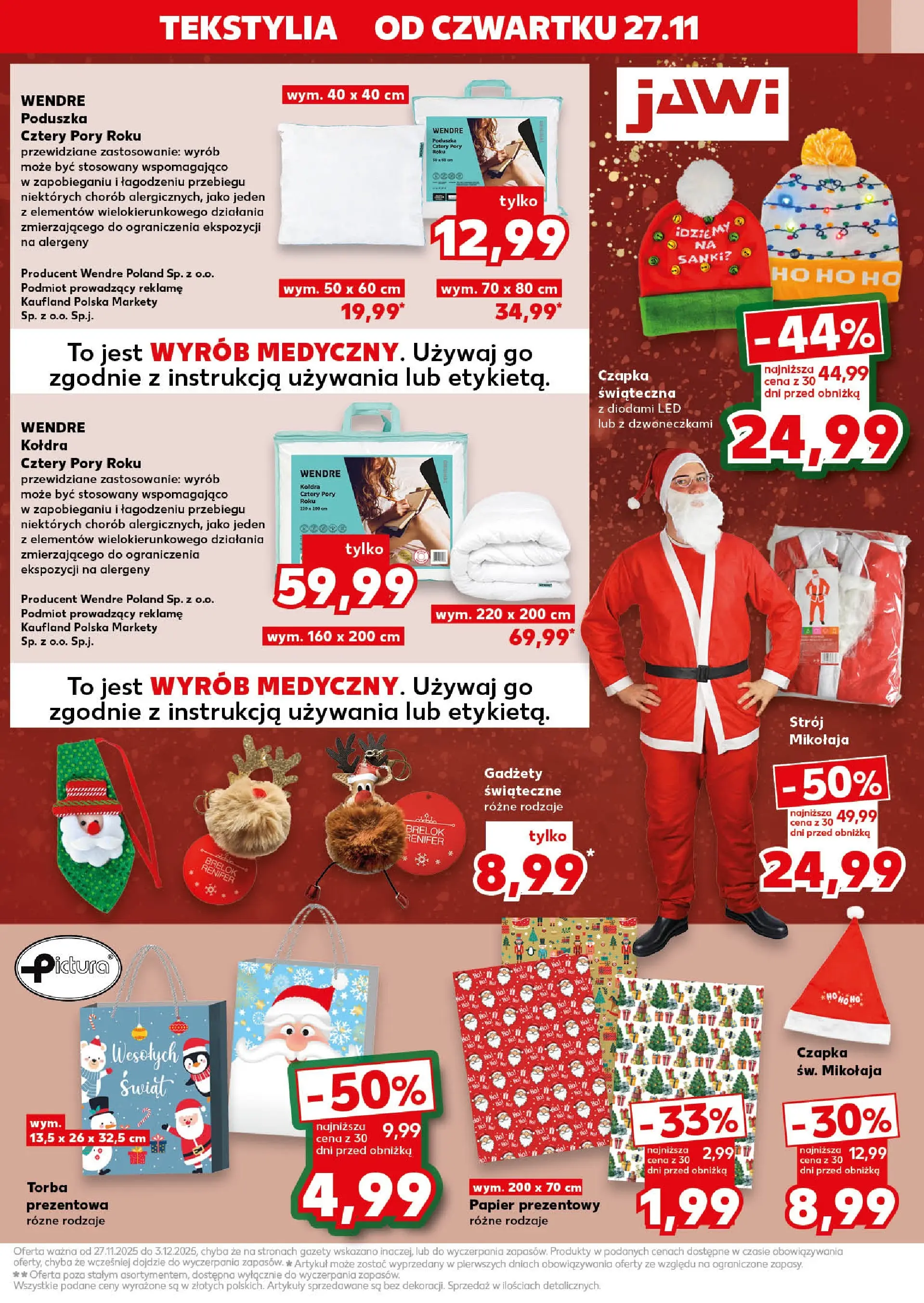 Kaufland gazetka (27.11.2025) od jutra ✳️ BLACK FRIDAY | Strona: 9 | Produkty: Czapka, Poduszka, Kołdra, Tekstylia