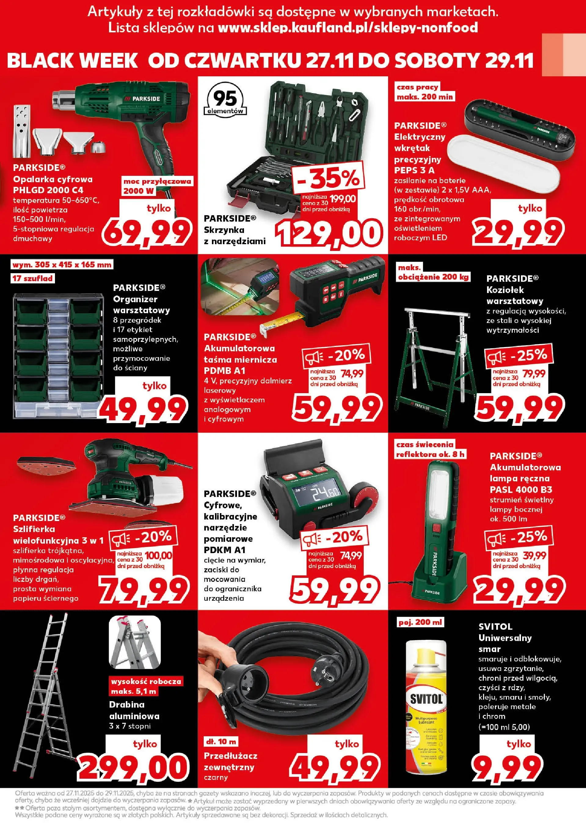 Kaufland gazetka (27.11.2025) od jutra ✳️ BLACK FRIDAY | Strona: 15 | Produkty: Baterie, Przedłużacz, Lampa, Szlifierka