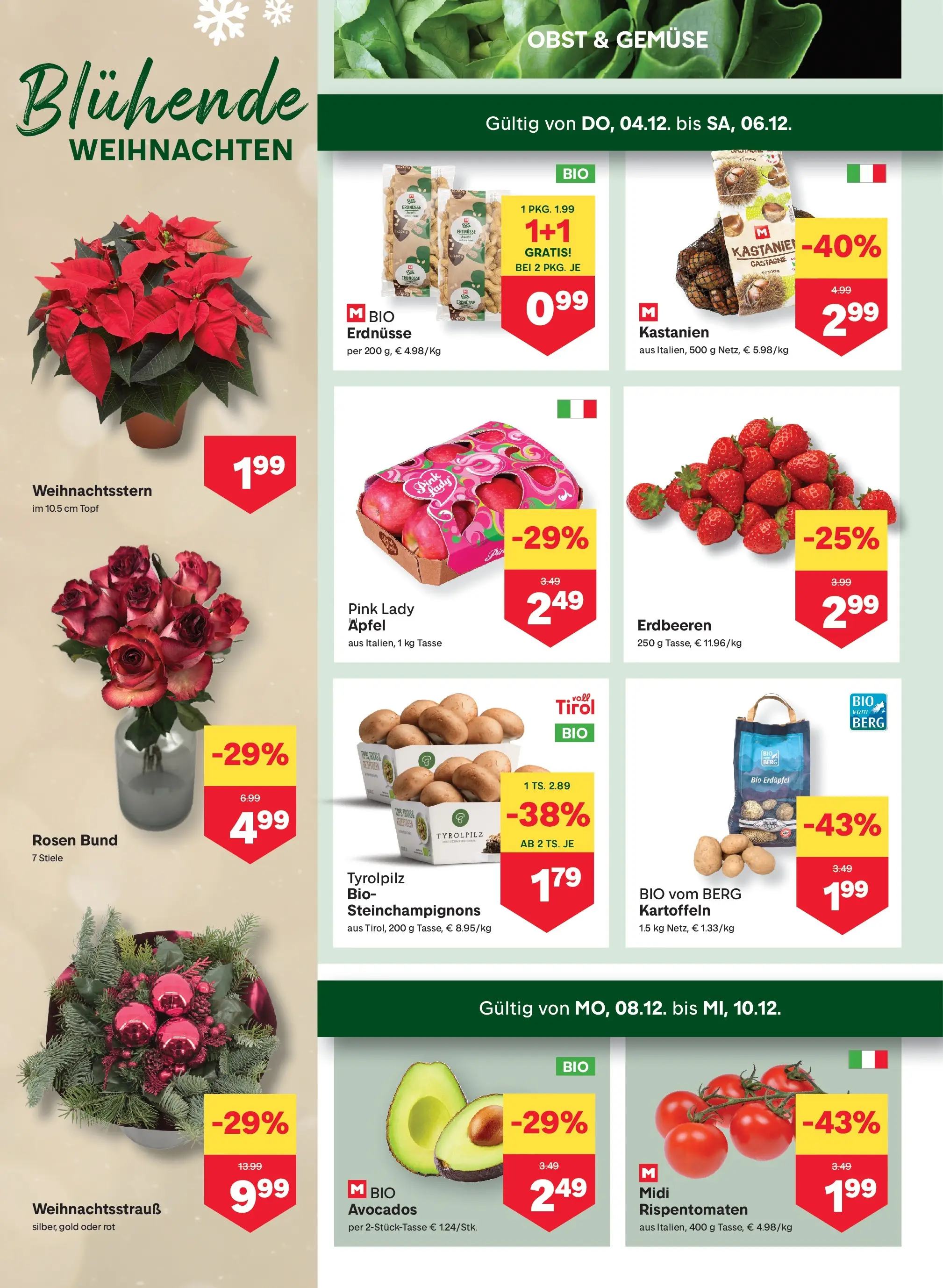 MPREIS Pfunds von 04.12.2025 - Aktuelle Angebote | Seite: 2 | Produkte: Erdbeeren, Kartoffeln, Obst, Папионка