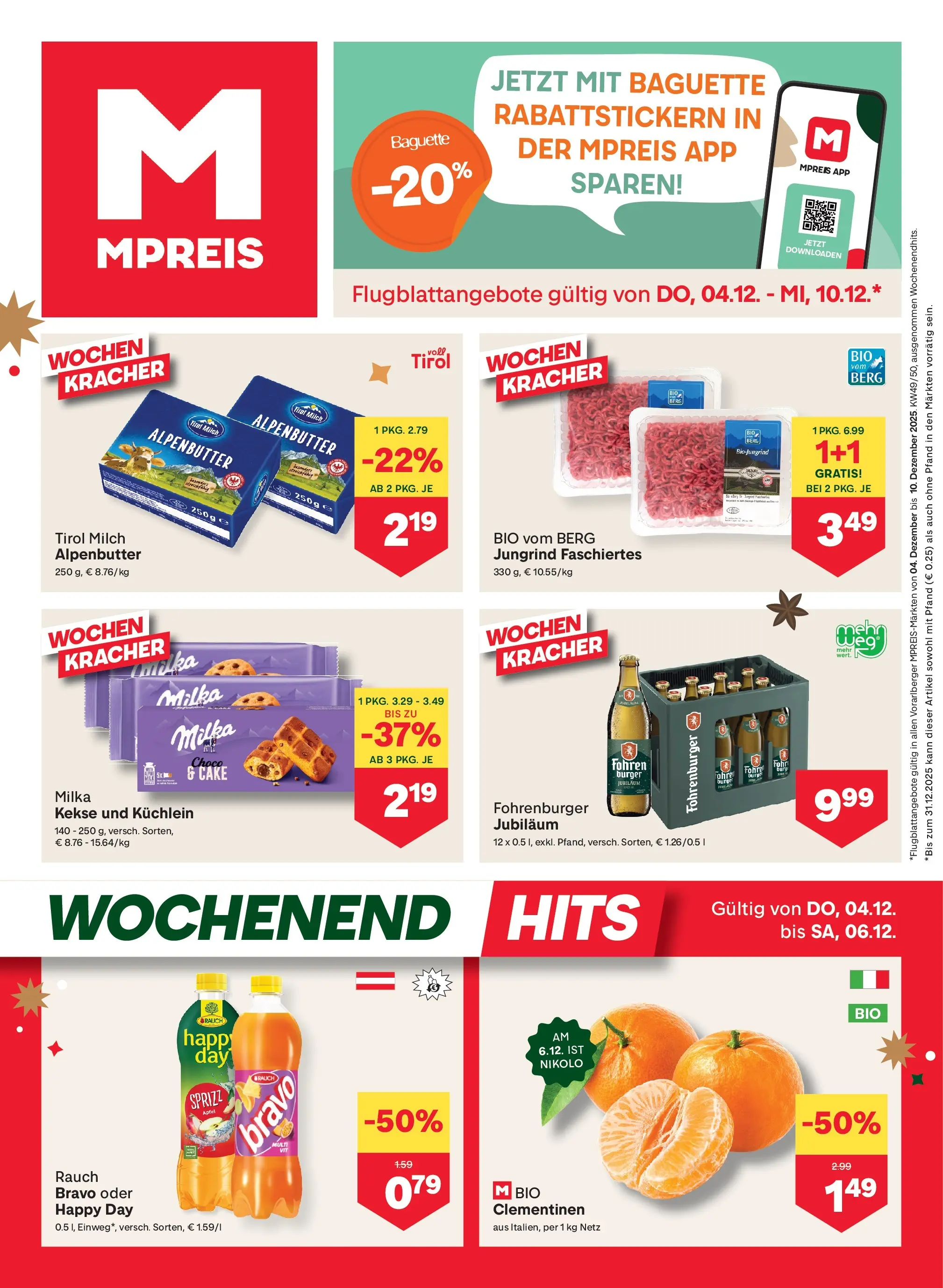 MPREIS St.Gallenkirch von 04.12.2025 - Aktuelle Angebote | Seite: 1 | Produkte: Kekse, Jääkaappipakastin, Milch