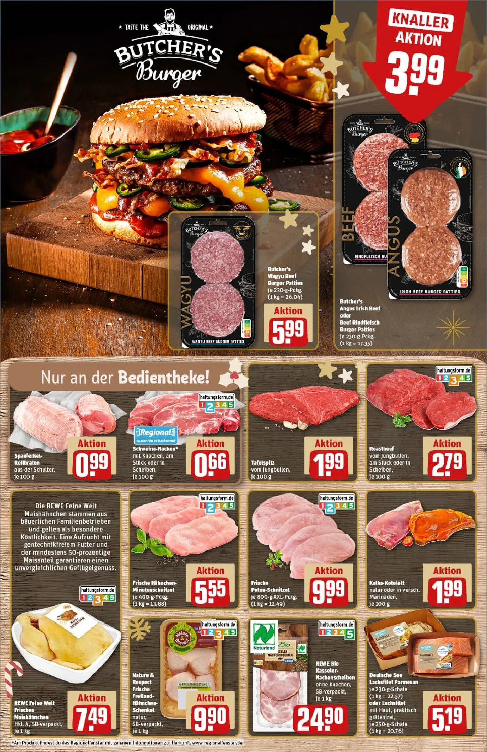 REWE Prospekt ab 01.12.2025 zum Blättern » Angebote | Seite: 10 | Produkte: Schnitzel, Suppenfleisch, Steak