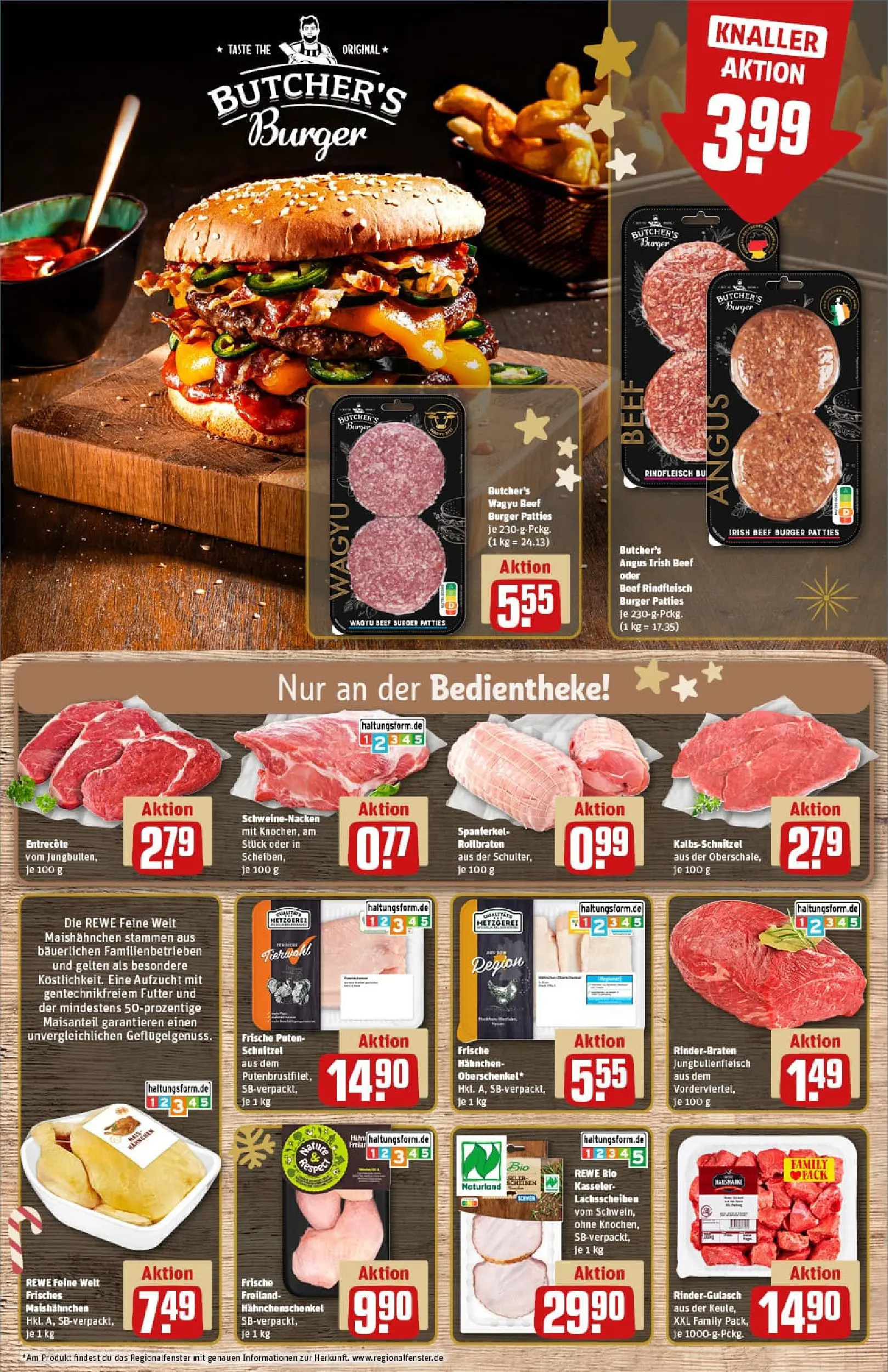REWE Prospekt ab 30.11.2025 zum Blättern » Angebote | Seite: 8 | Produkte: Hahnchenschenkel, Entrecote, Rindfleisch, Steak
