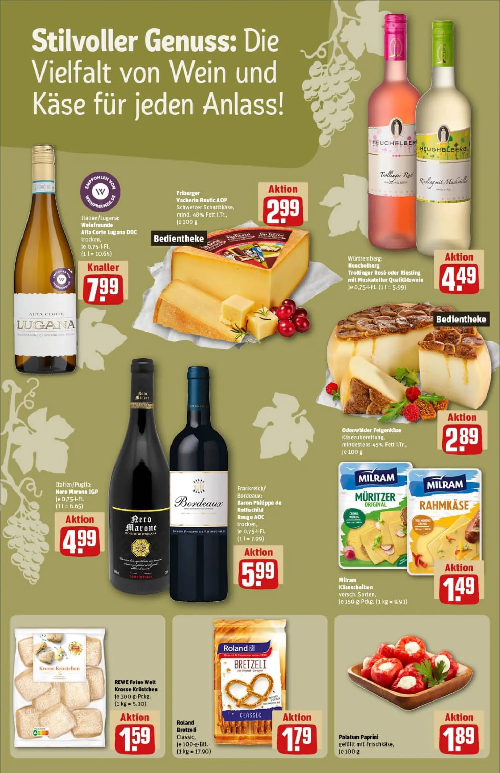 REWE Prospekt ab 01.12.2025 zum Blättern » Angebote | Seite: 18 | Produkte: Käse, Grand sud, Brot, Wein