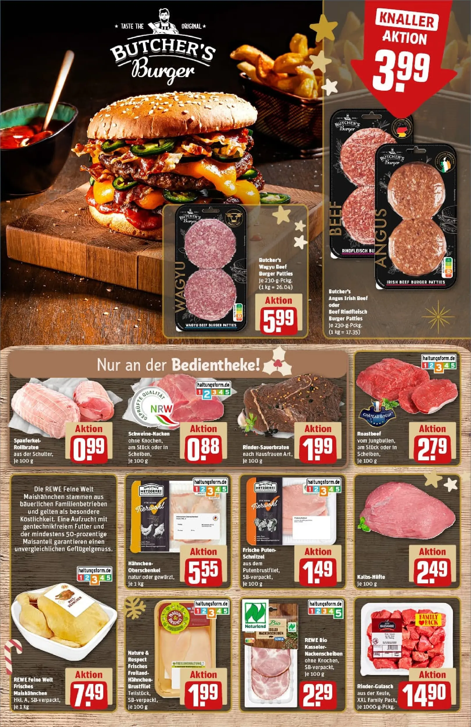 REWE Prospekt ab 01.12.2025 zum Blättern » Angebote | Seite: 10 | Produkte: Hahnchen, Käse, Steak, Hahnchenbrust