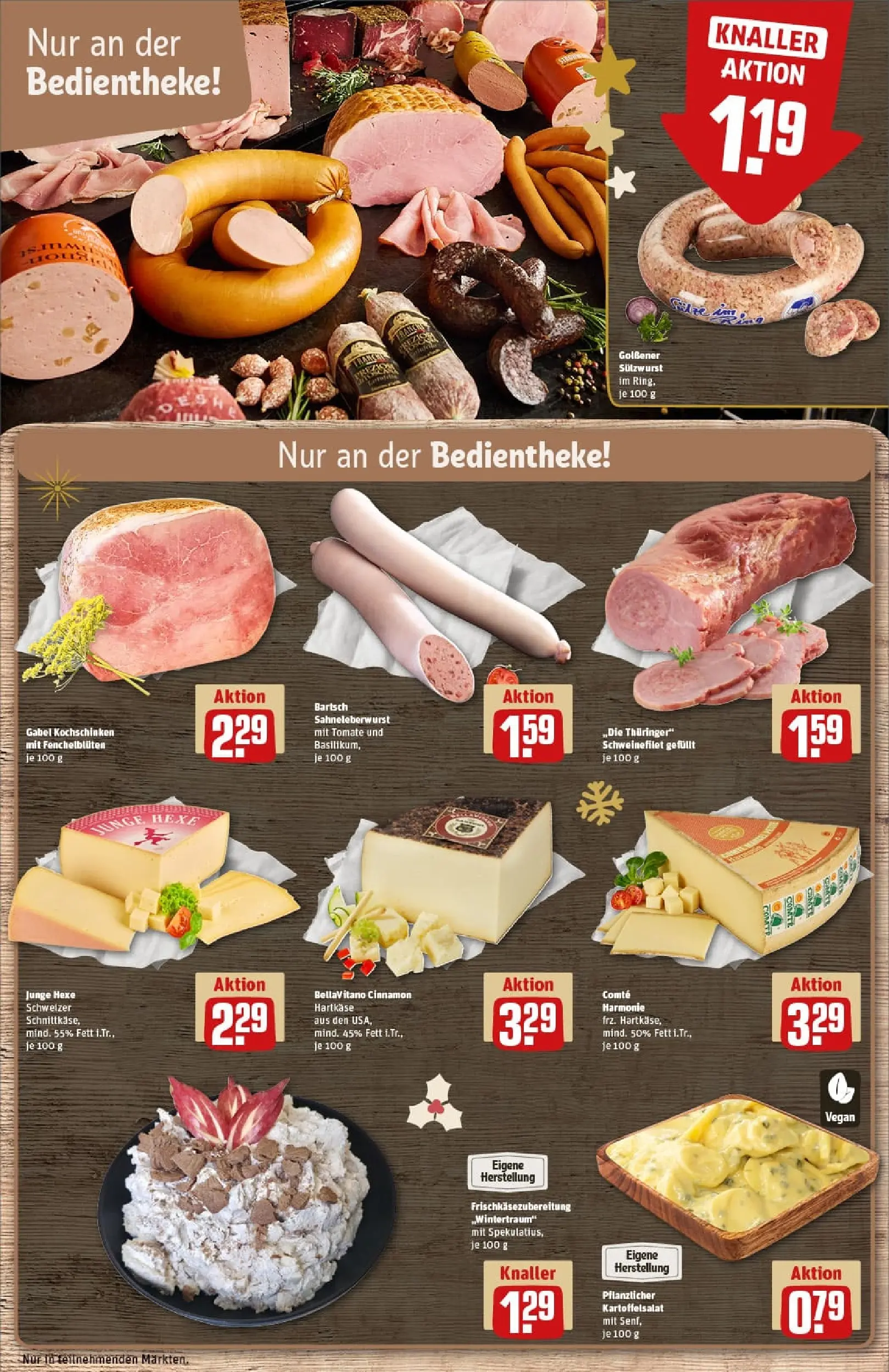 REWE Prospekt ab 01.12.2025 zum Blättern » Angebote | Seite: 13 | Produkte: Gouda, Vollkornbrot, Bifi, Serrano schinken