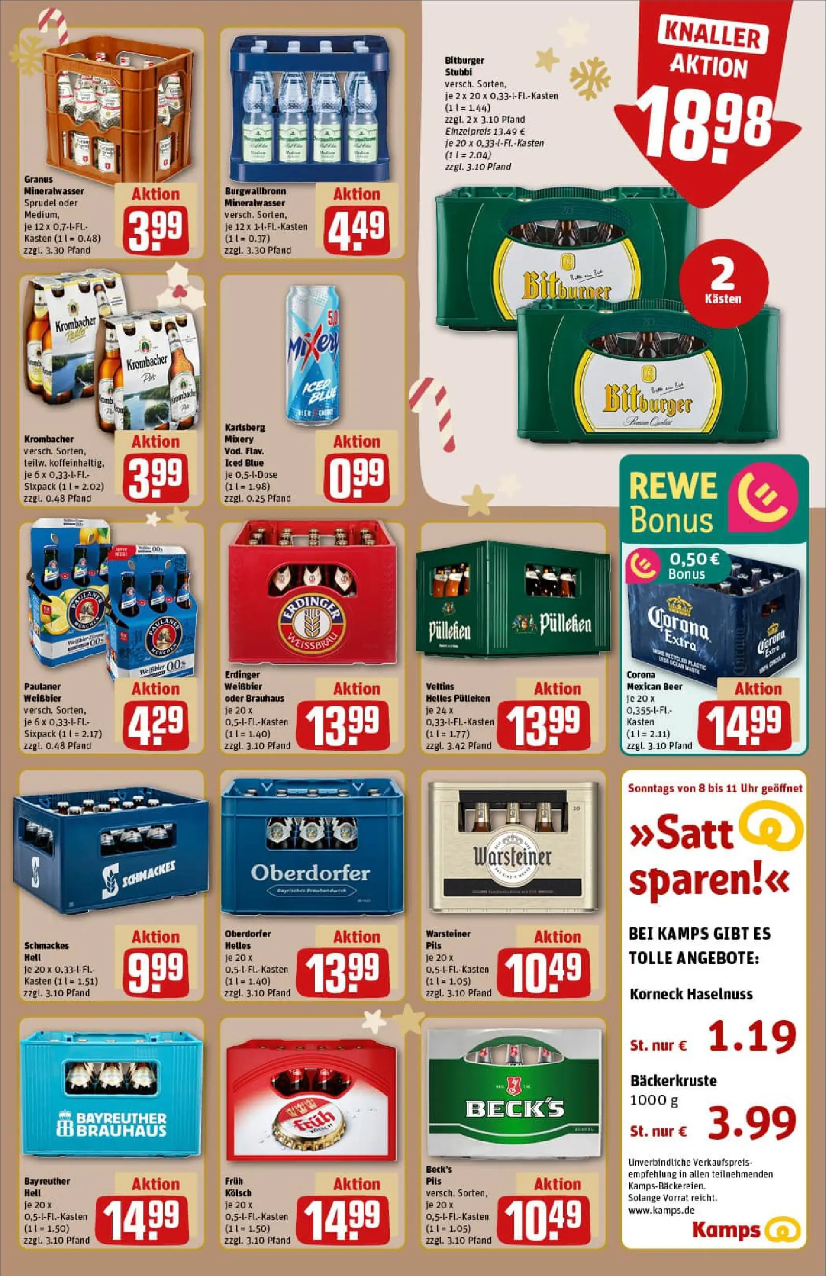 REWE Prospekt ab 01.12.2025 zum Blättern » Angebote | Seite: 23 | Produkte: Erdinger, Krombacher, Paulaner, Veltins