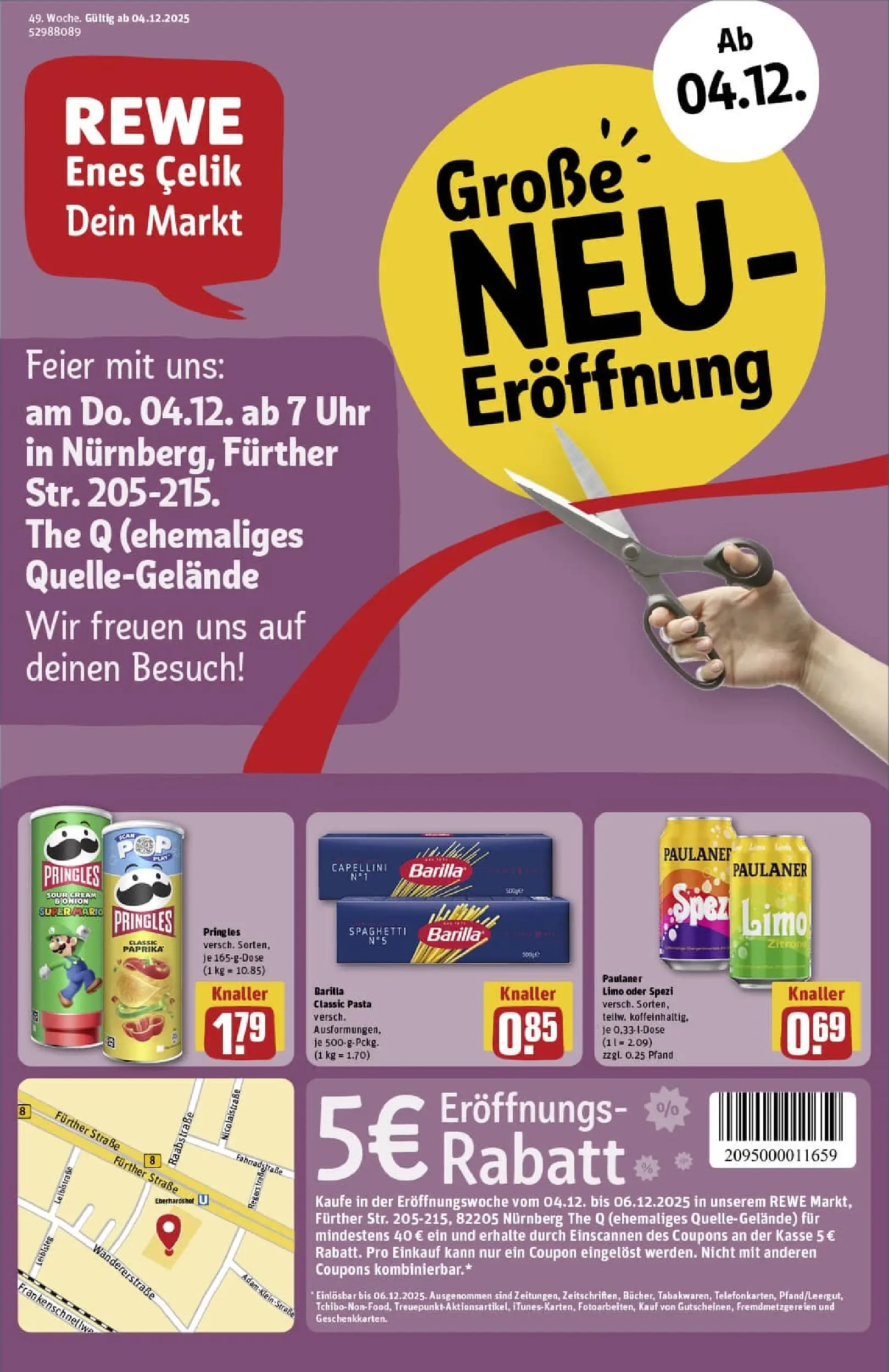 REWE Prospekt ab 01.12.2025 zum Blättern » Angebote | Seite: 1 | Produkte: Barilla, Pasta, Pringles, Uhr