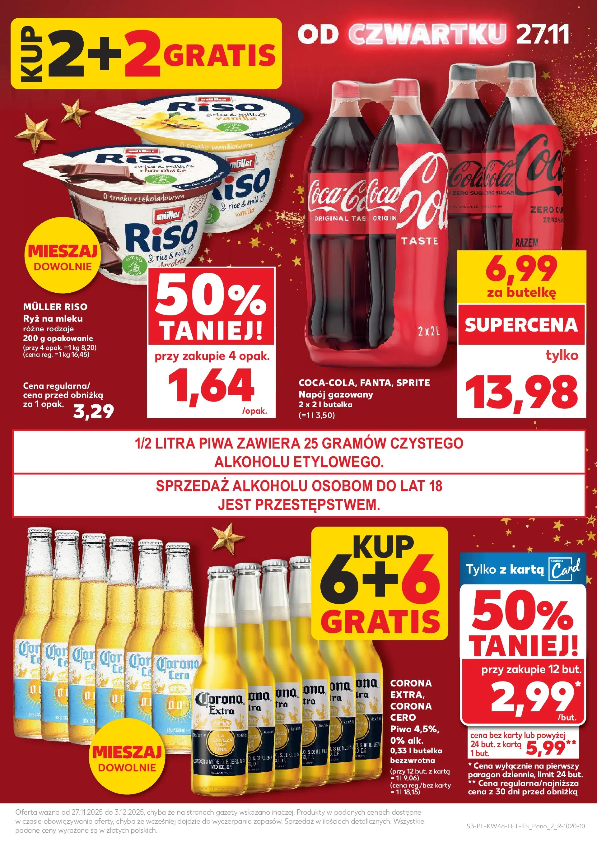 Kaufland gazetka od 27.11.2025 - od jutra PDF | Strona: 3 | Produkty: Karta, Sprite, Piwo, Ryż