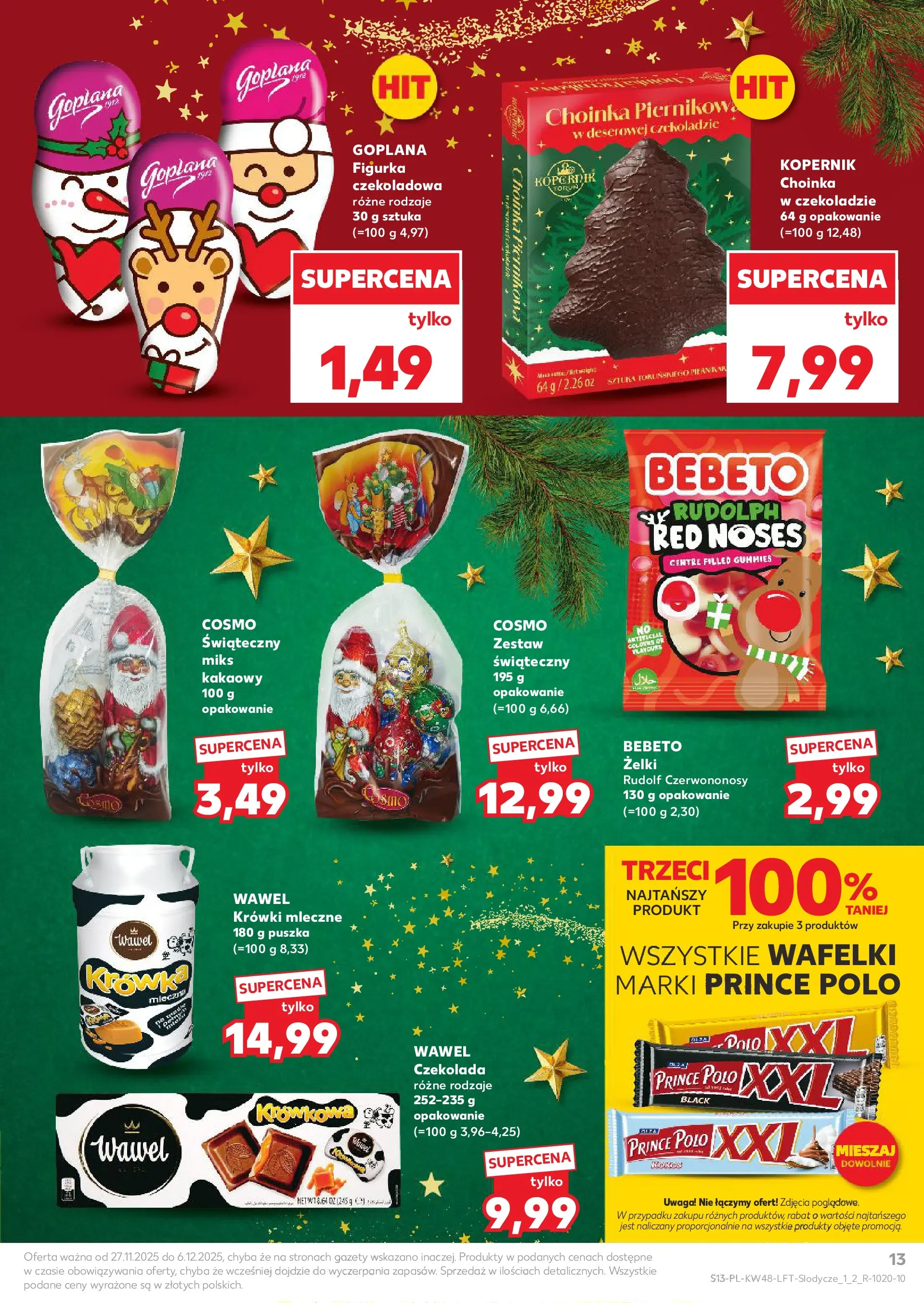 Kaufland gazetka od 27.11.2025 - od jutra PDF | Strona: 13 | Produkty: Czekoladowa, Choinka, Krowka, Żelki