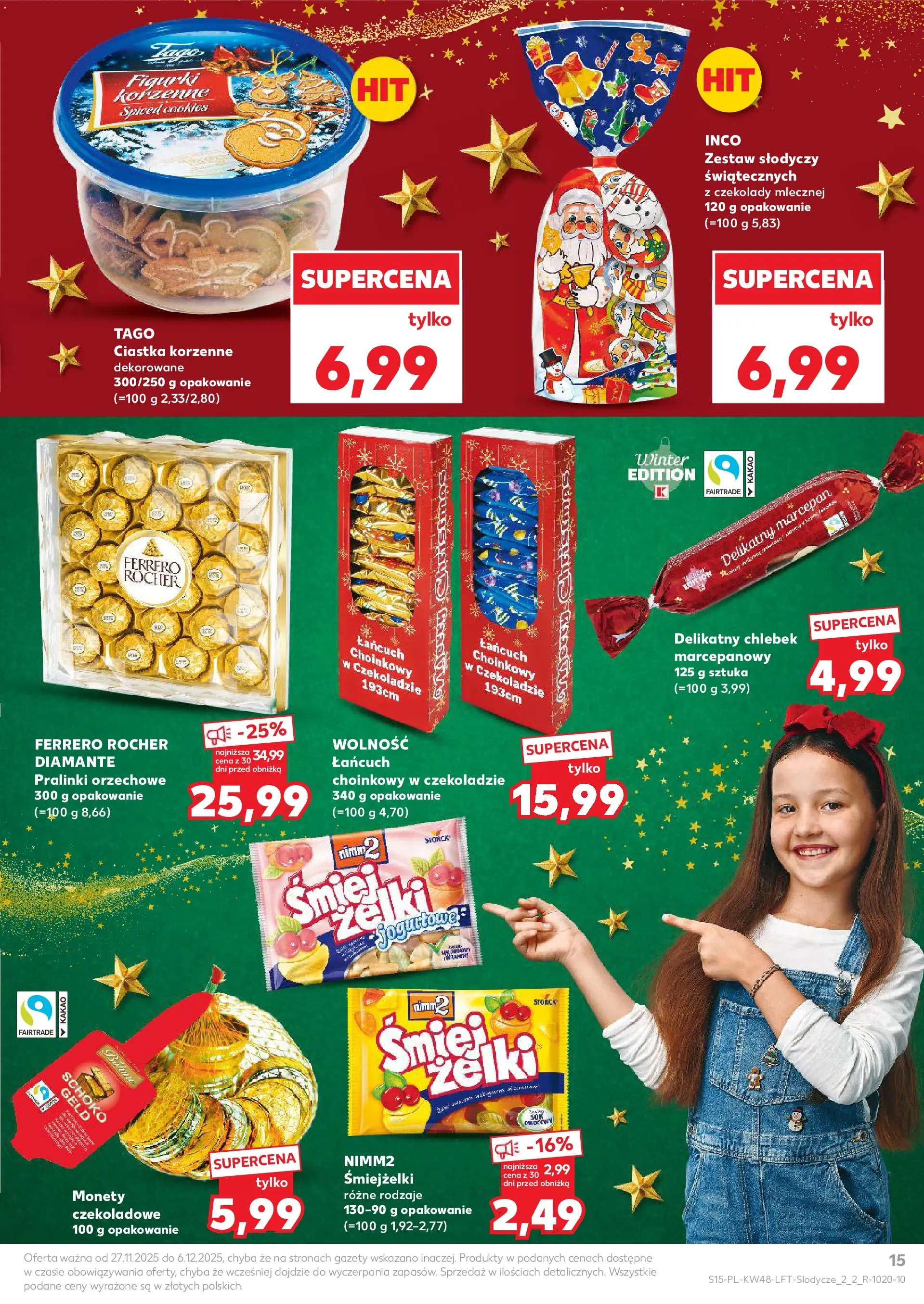 Kaufland gazetka od 27.11.2025 - od jutra PDF | Strona: 15 | Produkty: Czekolady, Figurki, Żelki, Ciastka