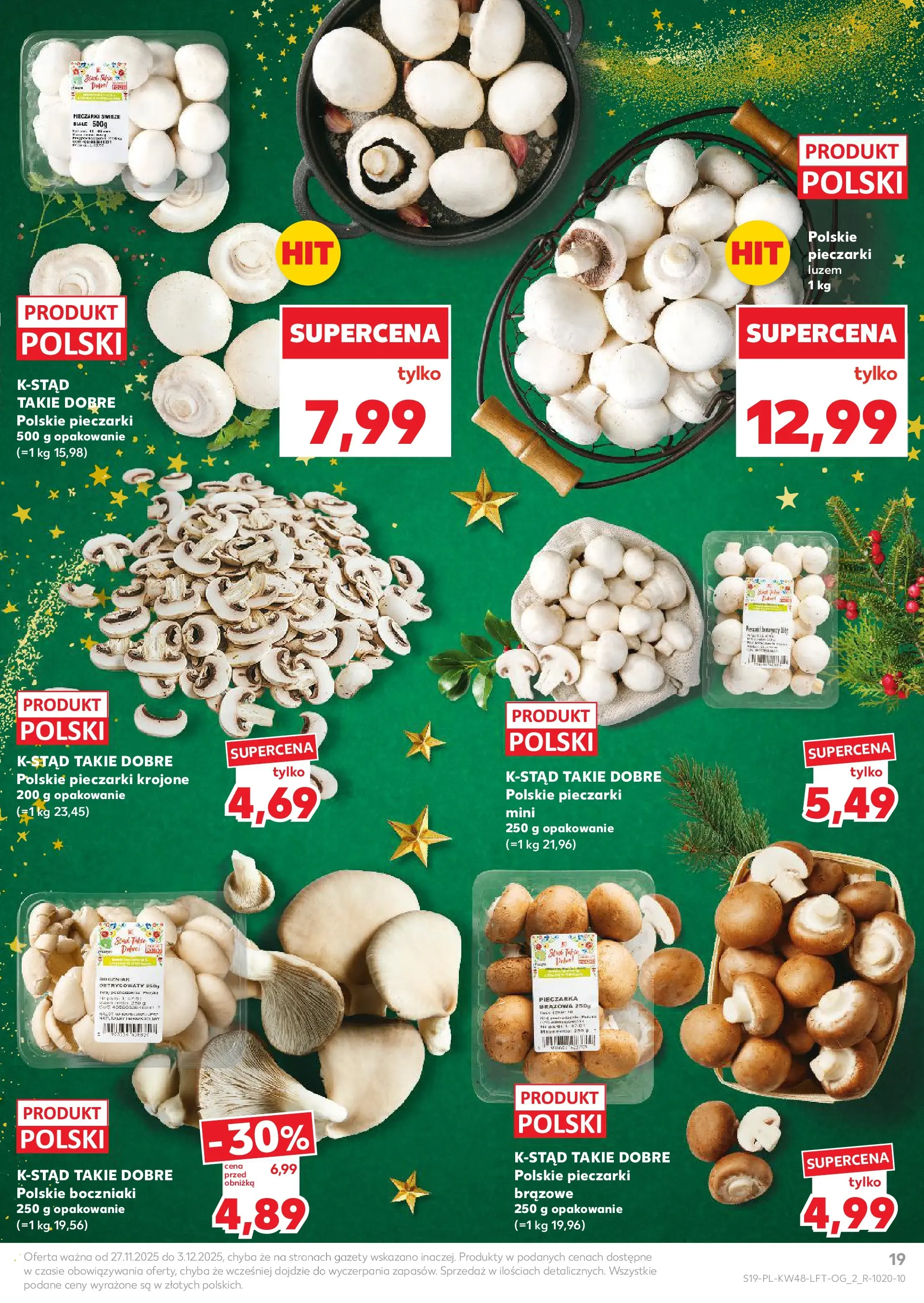 Kaufland gazetka od 27.11.2025 - od jutra PDF | Strona: 19 | Produkty: Pieczarki, Boczniaki