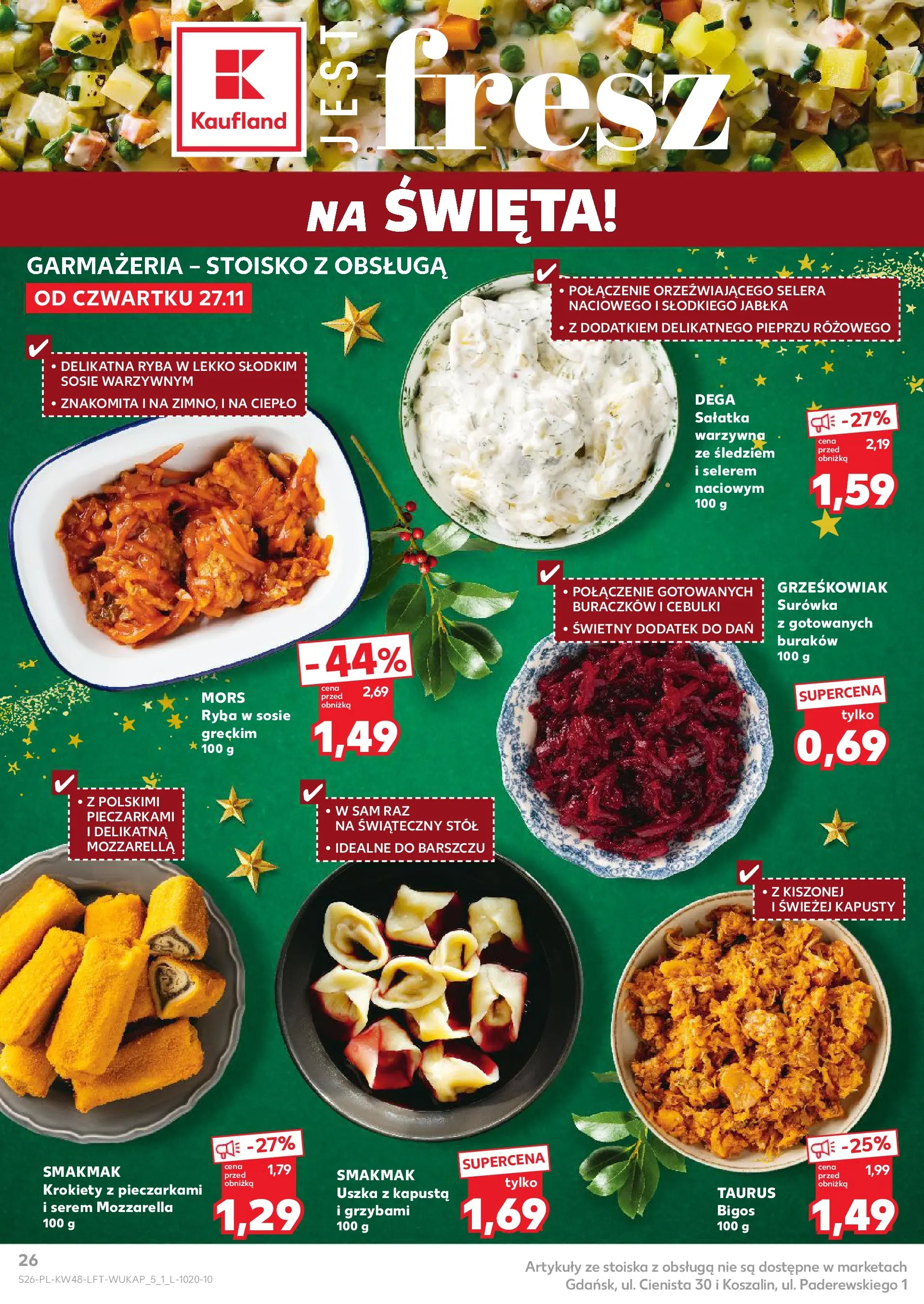 Kaufland gazetka od 27.11.2025 - od jutra PDF | Strona: 26 | Produkty: Kapusta, Stół, Mozzarella, Sałatka