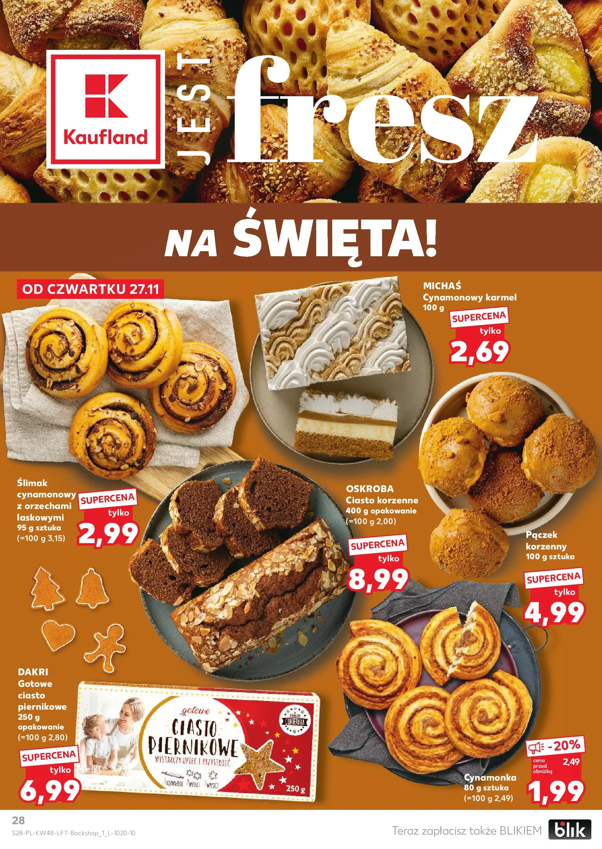 Kaufland gazetka od 27.11.2025 - od jutra PDF | Strona: 28 | Produkty: Ciasto