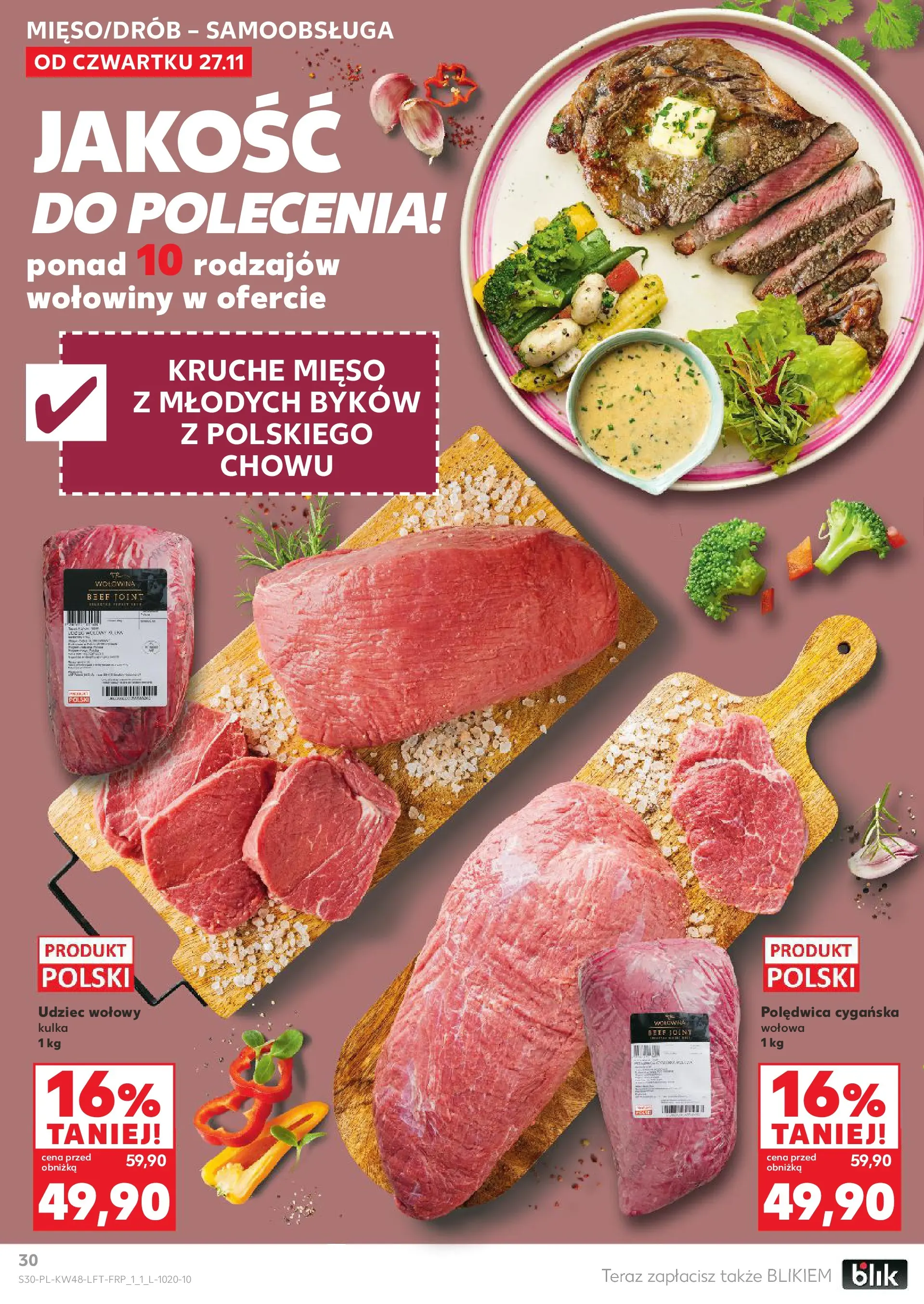 Kaufland gazetka od 27.11.2025 - od jutra PDF | Strona: 30 | Produkty: Mięso, Wołowina