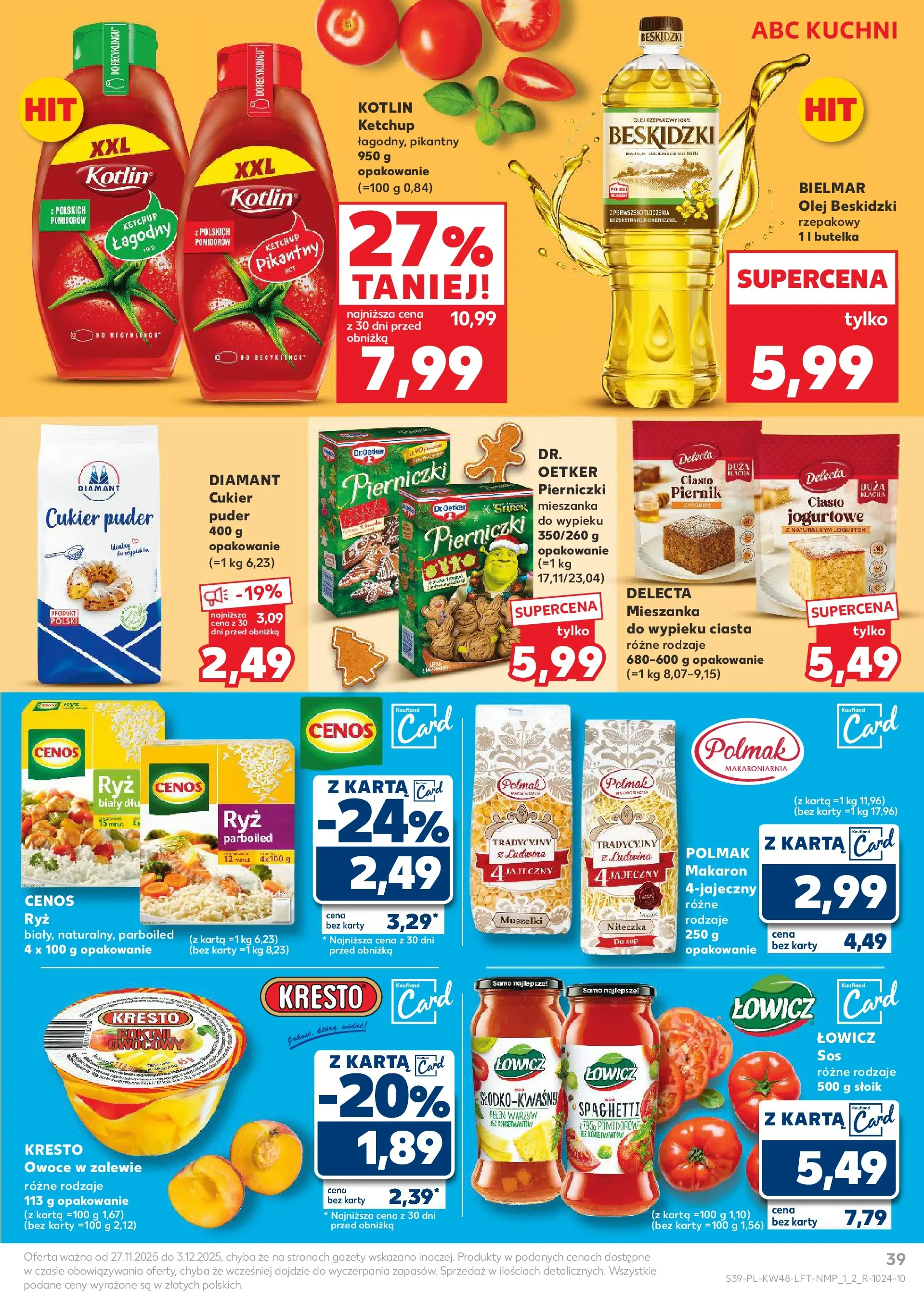 Kaufland gazetka od 27.11.2025 - od jutra PDF | Strona: 39 | Produkty: Karta, Ciasto, Puder, Cukier