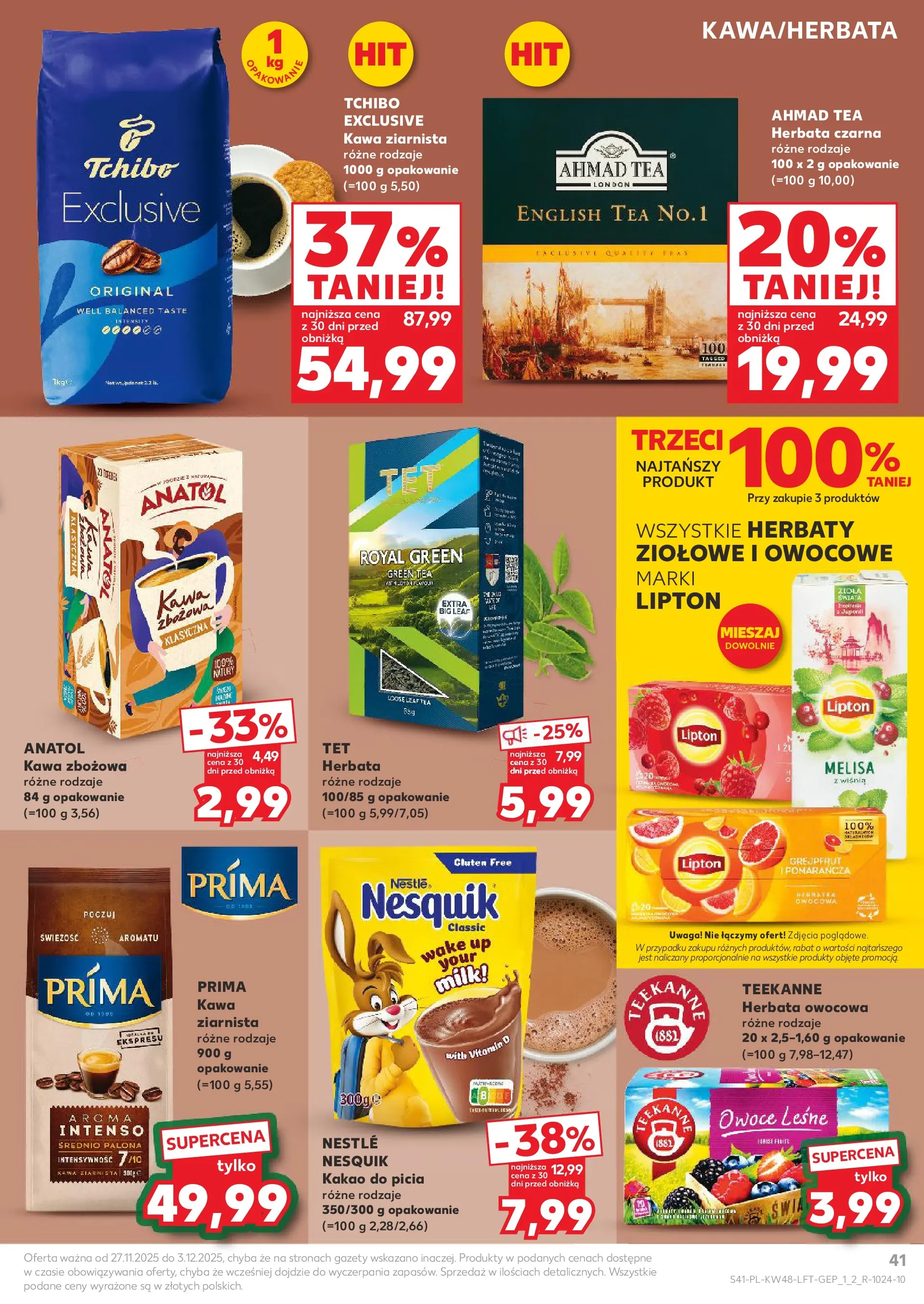 Kaufland gazetka od 27.11.2025 - od jutra PDF | Strona: 41 | Produkty: Kakao, Kawa ziarnista, Melisa, Owoce