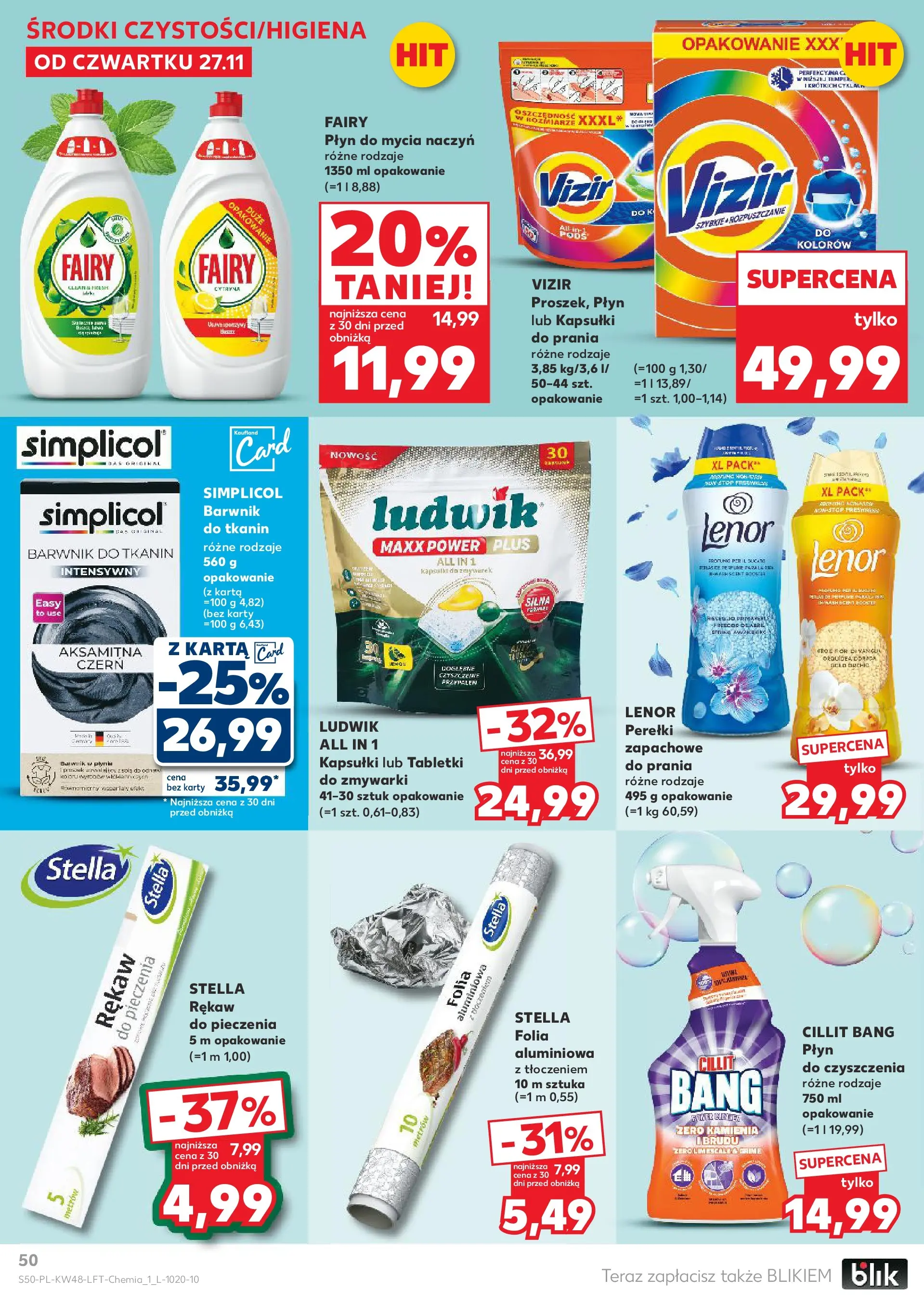 Kaufland gazetka od 27.11.2025 - od jutra PDF | Strona: 50 | Produkty: Cytryna, Karta, Fairy, Płyn do mycia naczyń