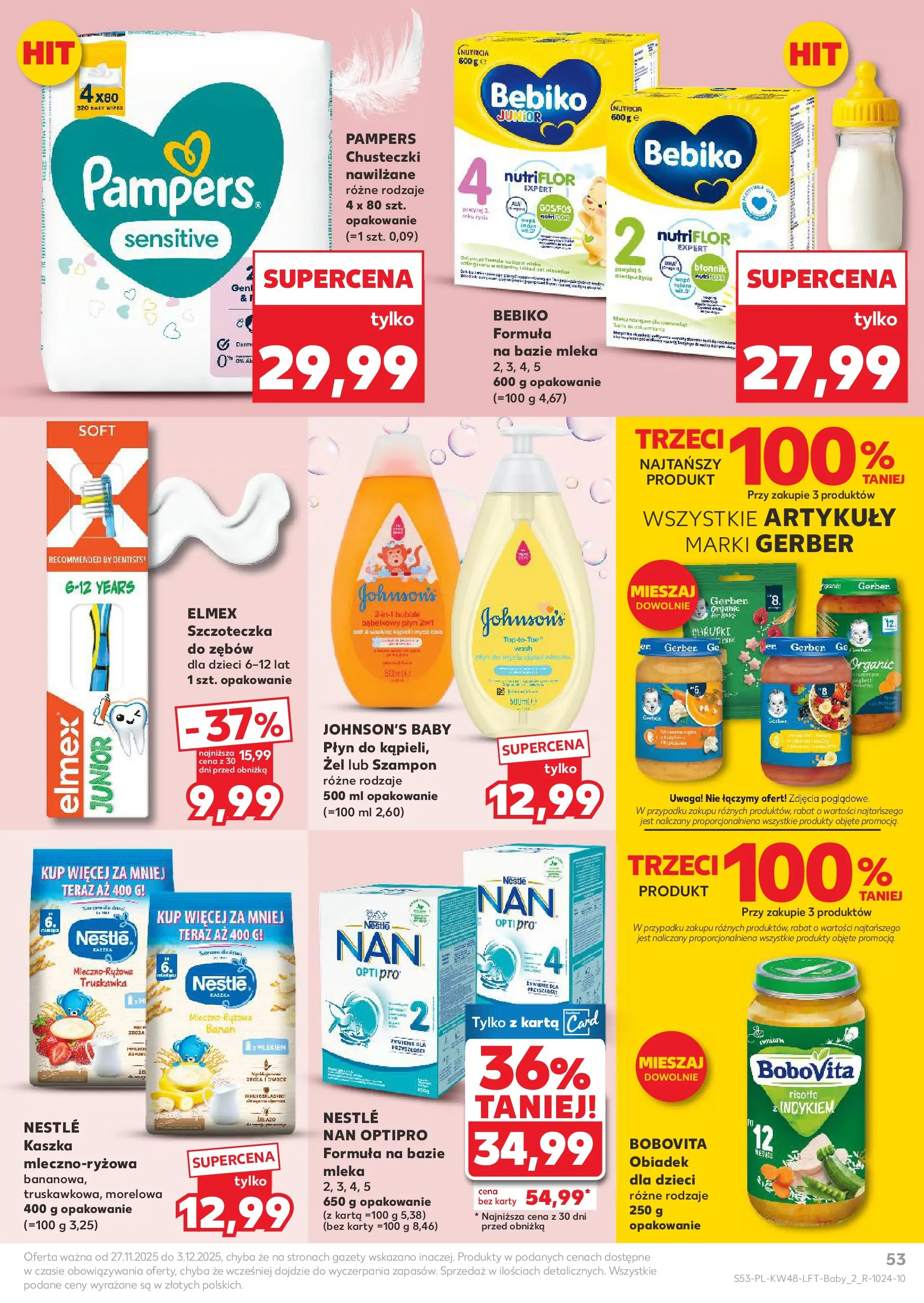 Kaufland gazetka od 27.11.2025 - od jutra PDF | Strona: 53 | Produkty: Chrupki, Mleka, Pampers, Szampon