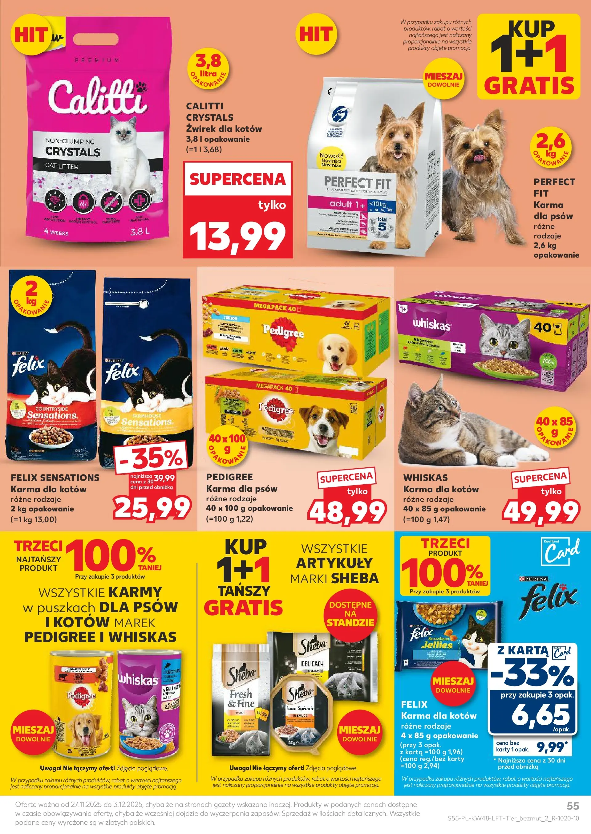 Kaufland gazetka od 27.11.2025 - od jutra PDF | Strona: 55 | Produkty: Karta, Pedigree, Karma dla kotów, Karma dla psów