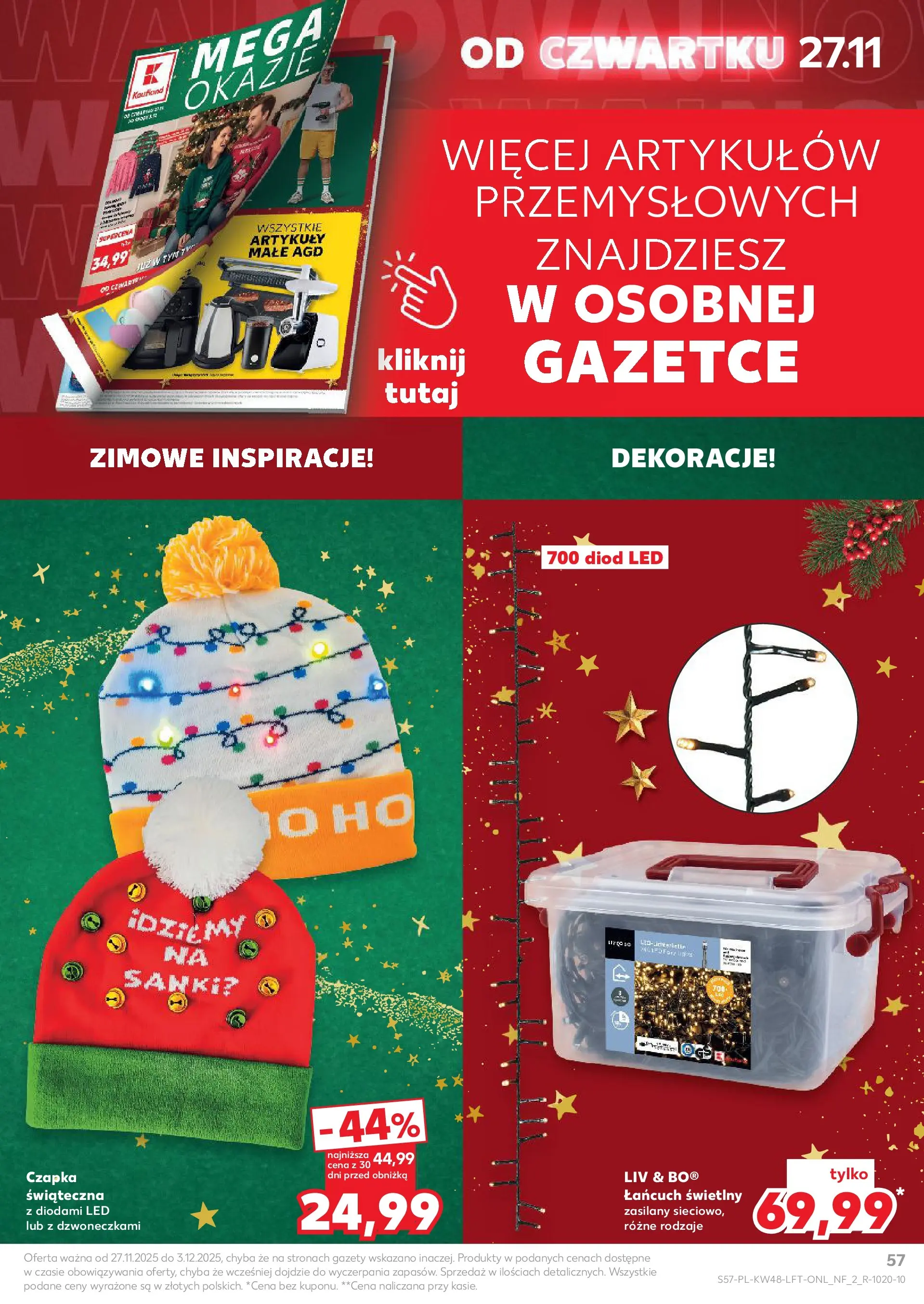 Kaufland gazetka od 27.11.2025 - od jutra PDF | Strona: 57 | Produkty: Czapka