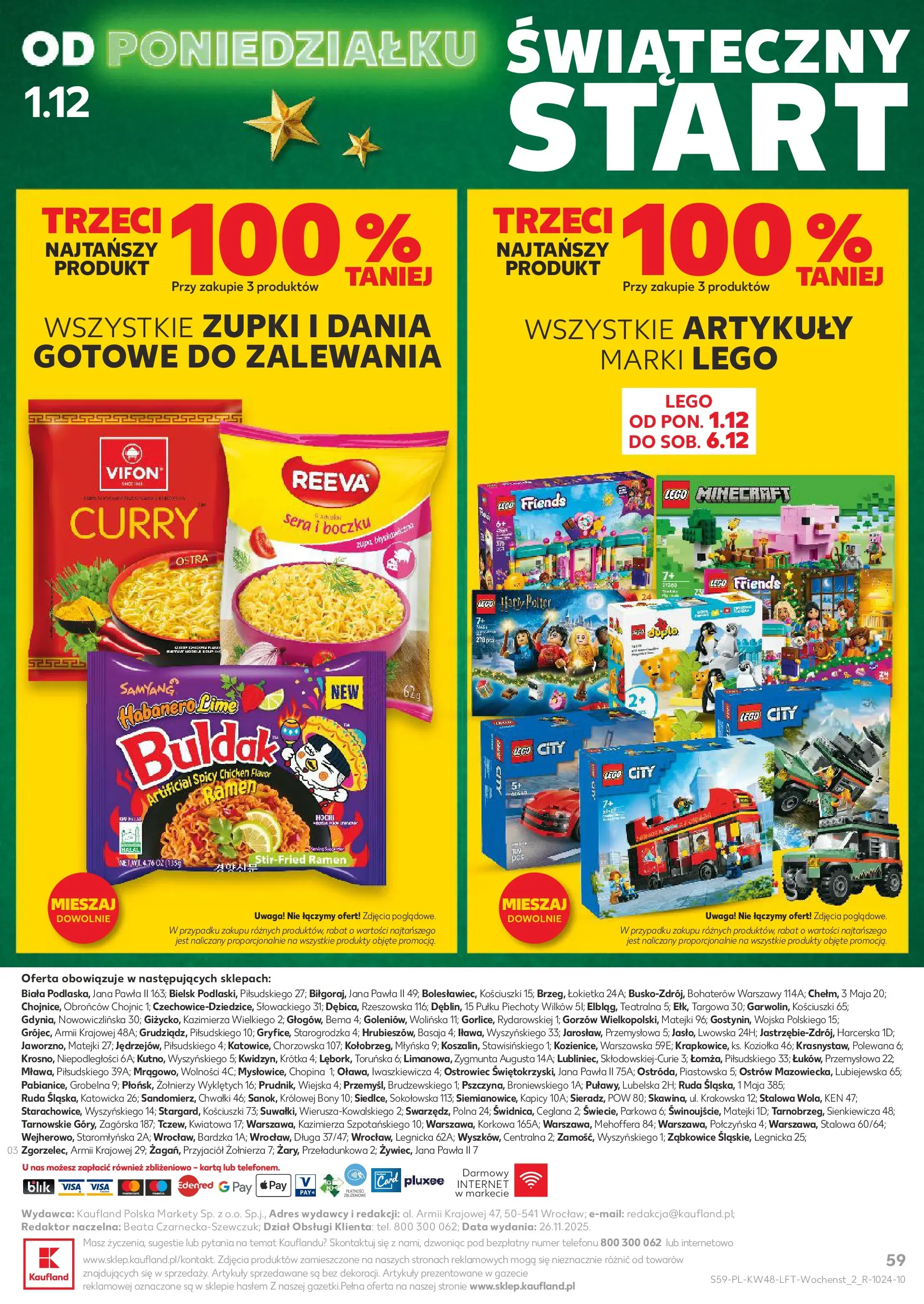 Kaufland gazetka od 27.11.2025 - od jutra PDF | Strona: 59 | Produkty: Curry, Lego, Zupa, Dania gotowe