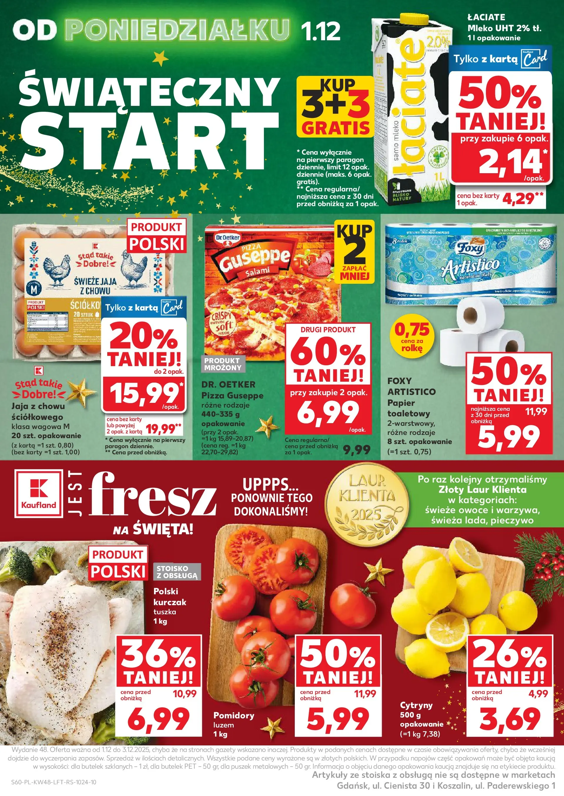 Kaufland gazetka od 27.11.2025 - od jutra PDF | Strona: 60 | Produkty: Pieczywo, Karta, Mleko, Salami