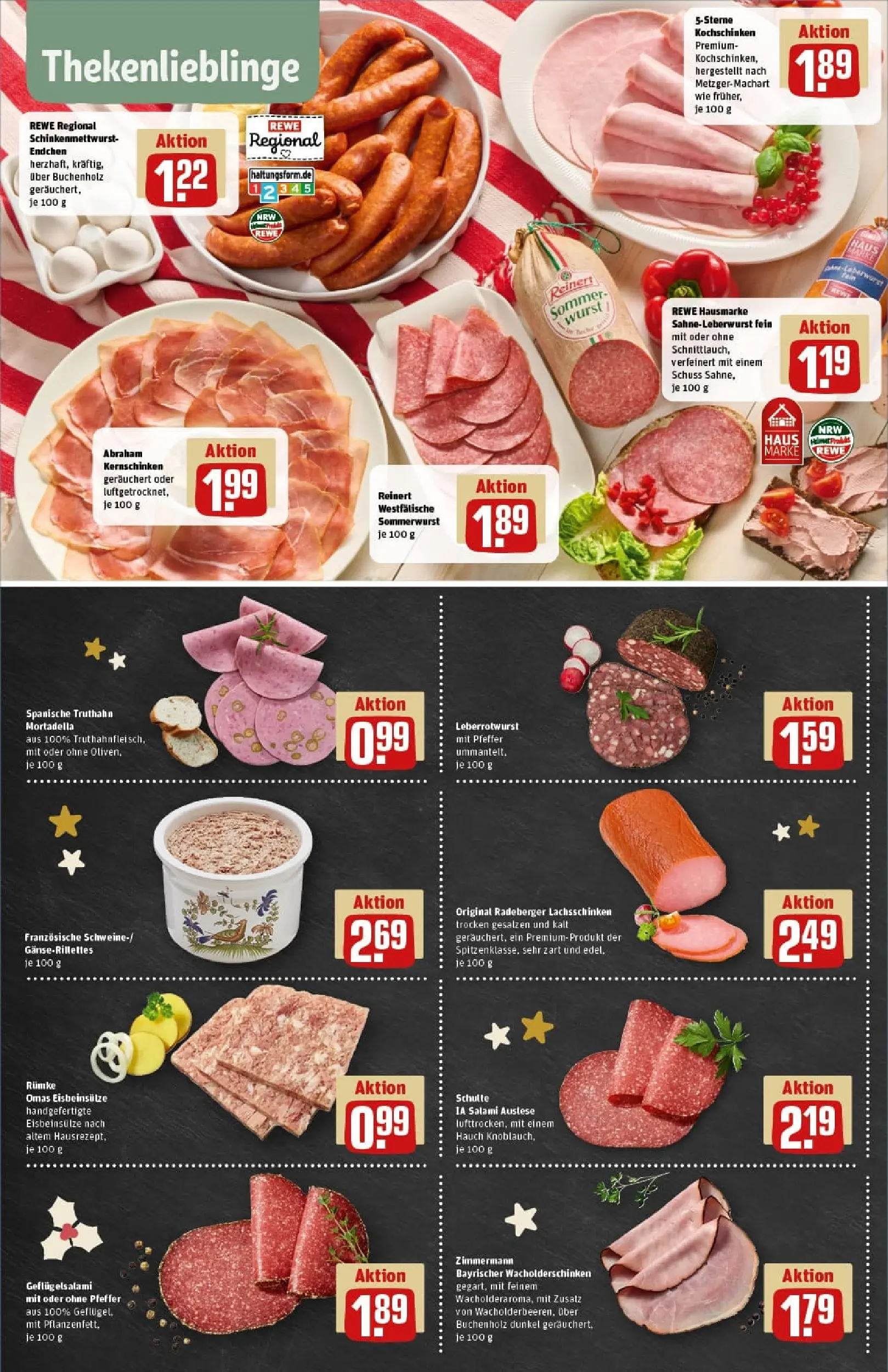 REWE Prospekt ab 01.12.2025 zum Blättern » Angebote | Seite: 10 | Produkte: Burger, Salz, Steak