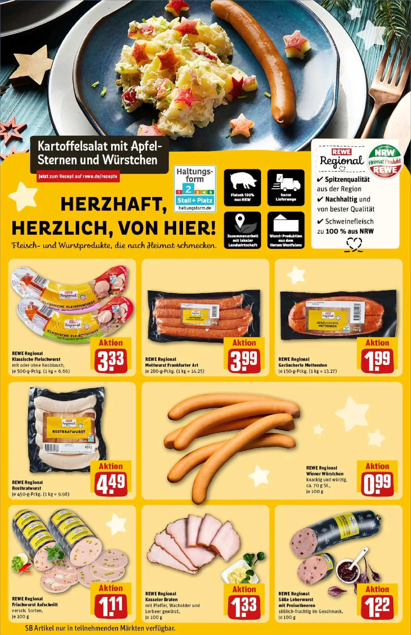REWE Prospekt ab 01.12.2025 zum Blättern » Angebote | Seite: 13 | Produkte: Baguette, McCain, Fischstabchen, Pasta