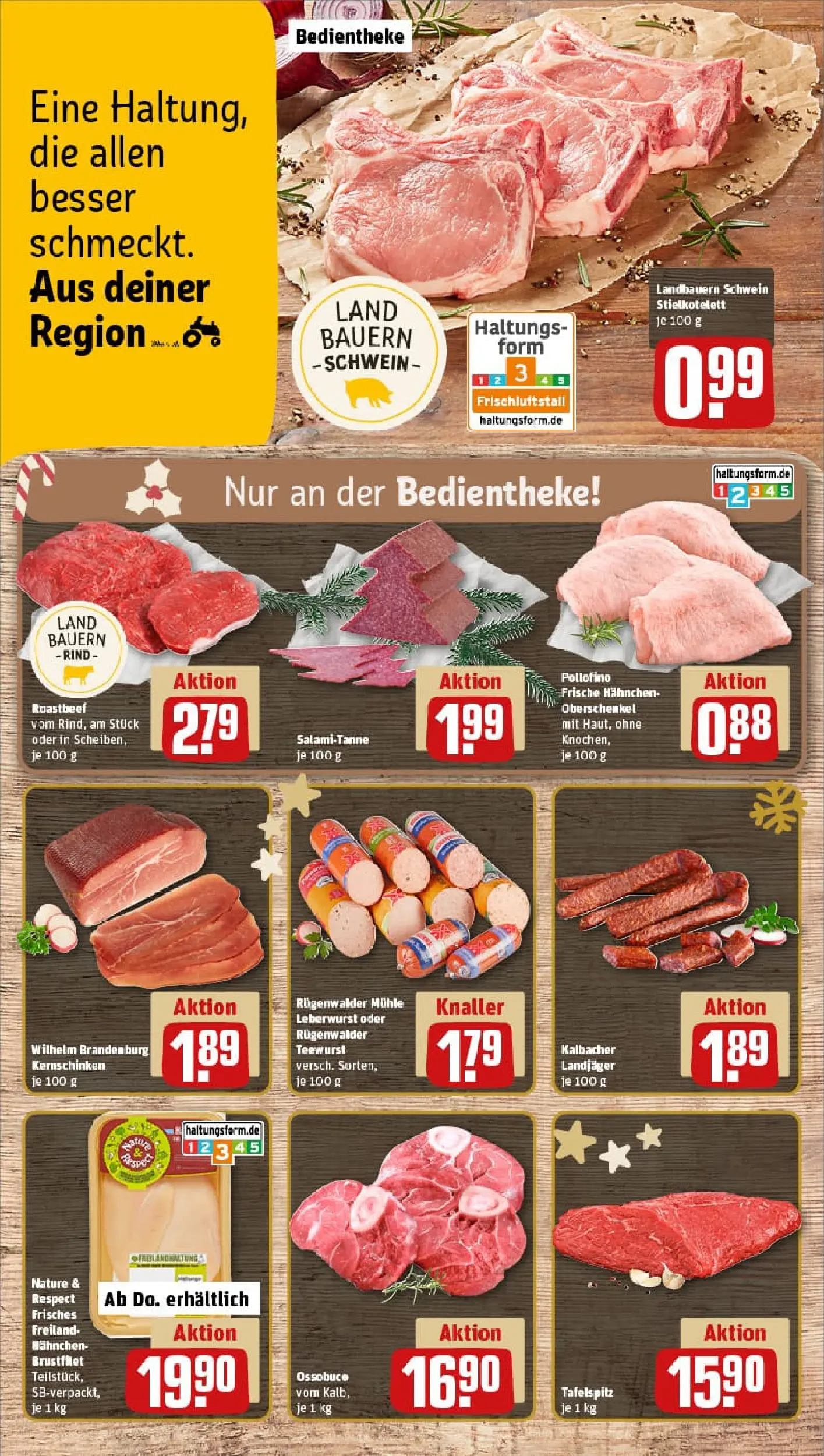 REWE Prospekt ab 01.12.2025 zum Blättern » Angebote | Seite: 10 | Produkte: Tafelspitz, Mühle, Hahnchen, Roastbeef