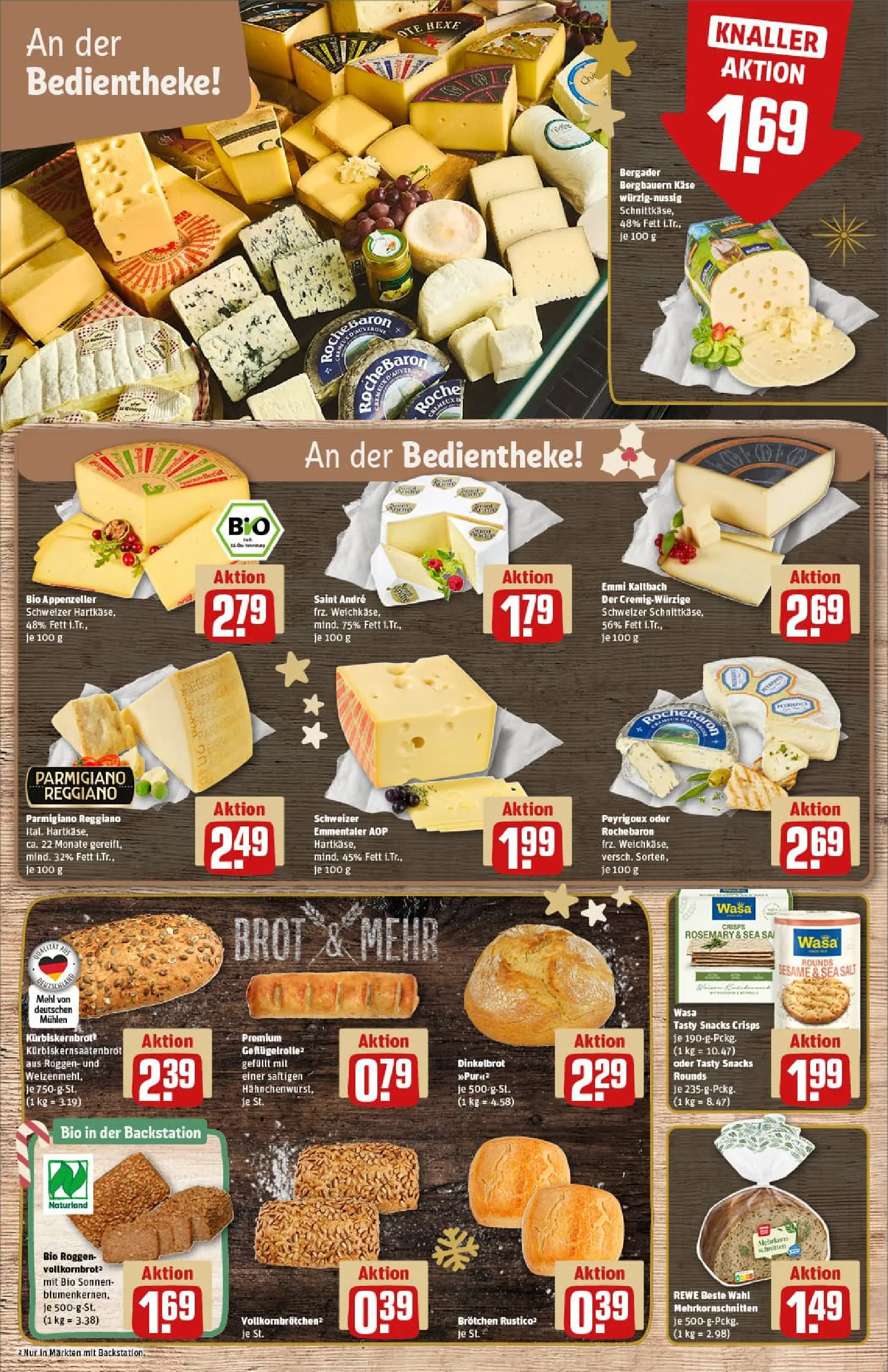 REWE Prospekt ab 01.12.2025 zum Blättern » Angebote | Seite: 13 | Produkte: Mehl, Käse, Vollkornbrot, Brot