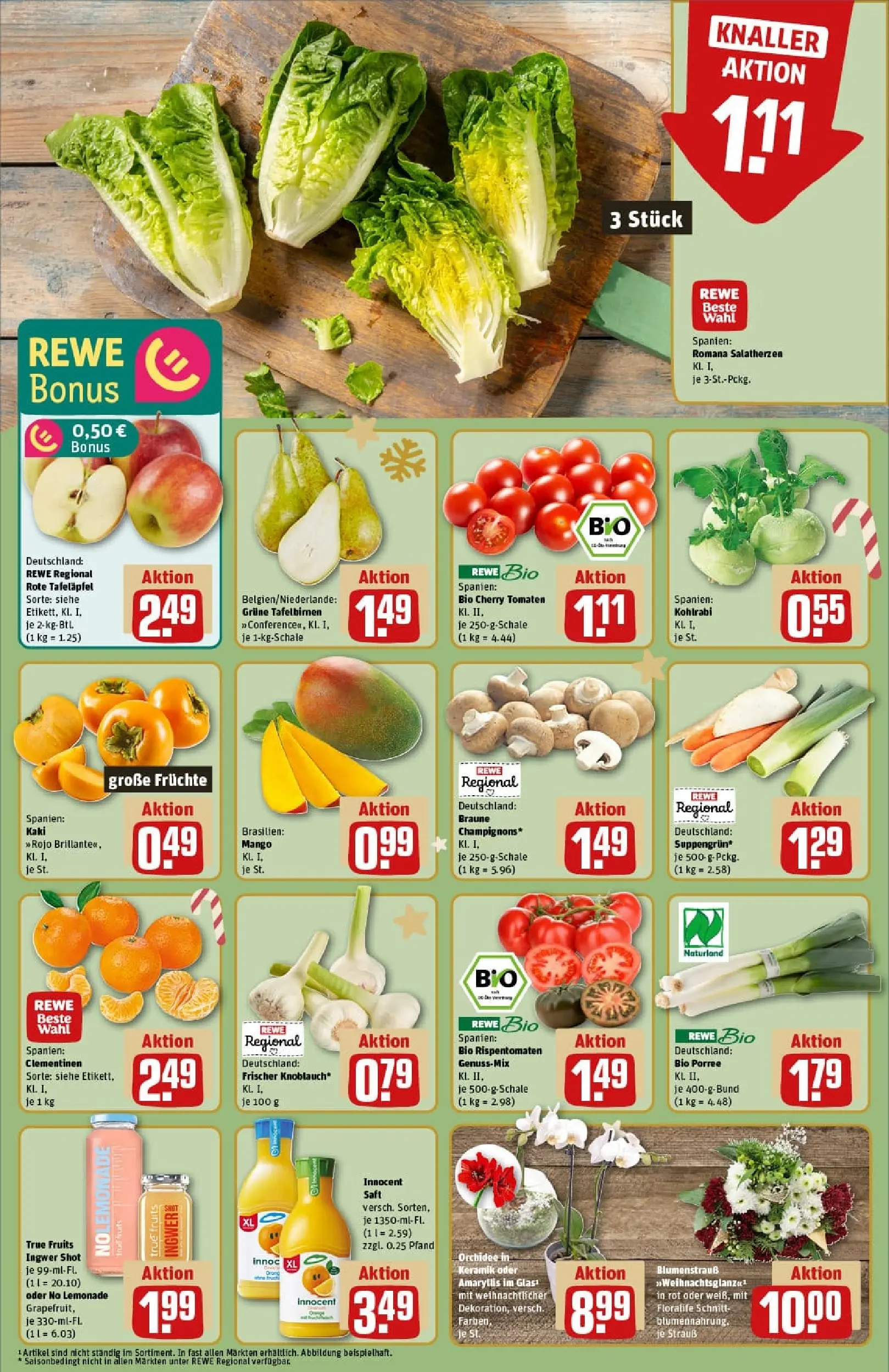 REWE Prospekt ab 01.12.2025 zum Blättern » Angebote | Seite: 10 | Produkte: Hahnchen, Burger, Putenschnitzel, Rindfleisch